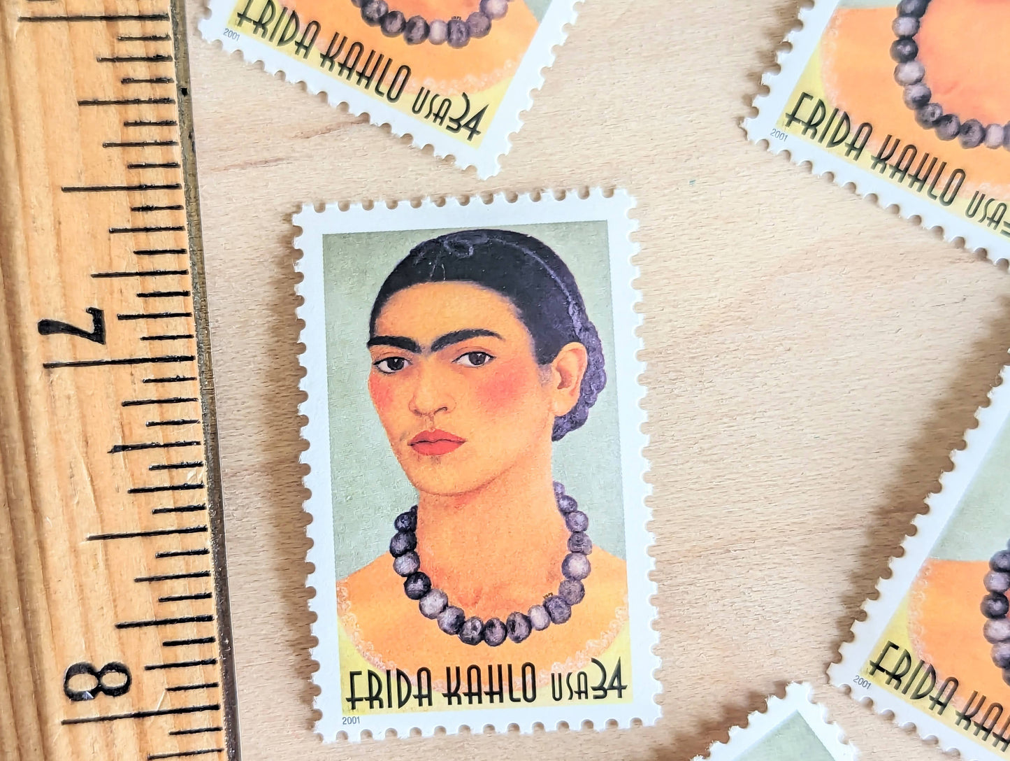 Frida Kahlo Stamps, Set of 5, Vintage Unused USPS 34 Cent Postage Stamps, Self Portrait 2001, Gummed