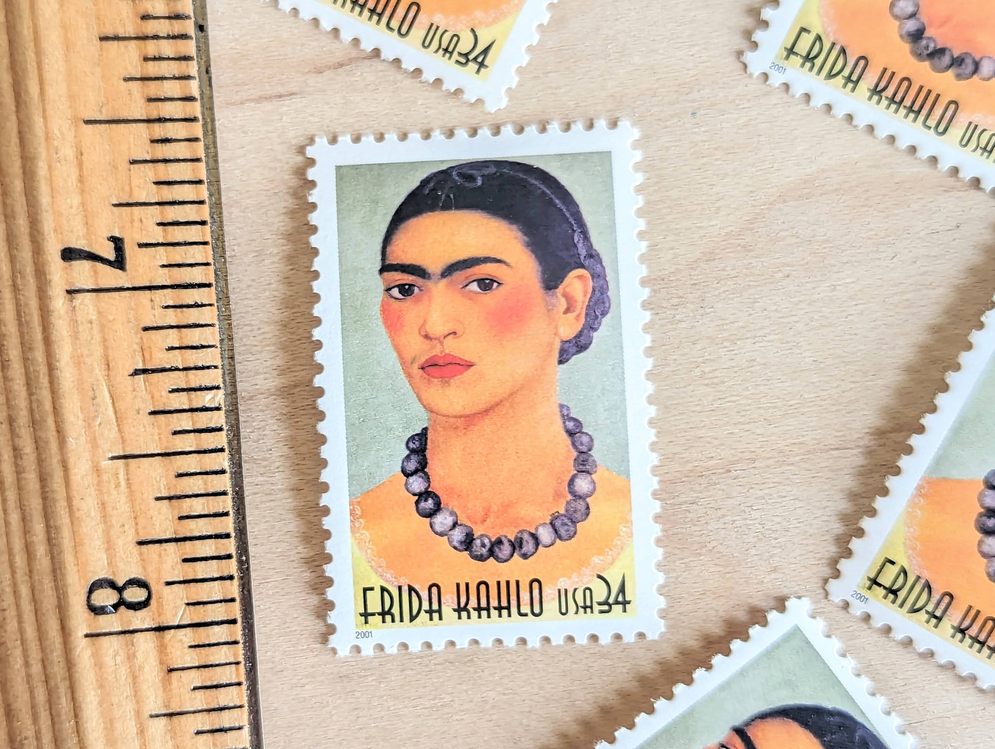 Frida Kahlo Stamps, Set of 5, Vintage Unused USPS 34 Cent Postage Stamps, Self Portrait 2001, Gummed