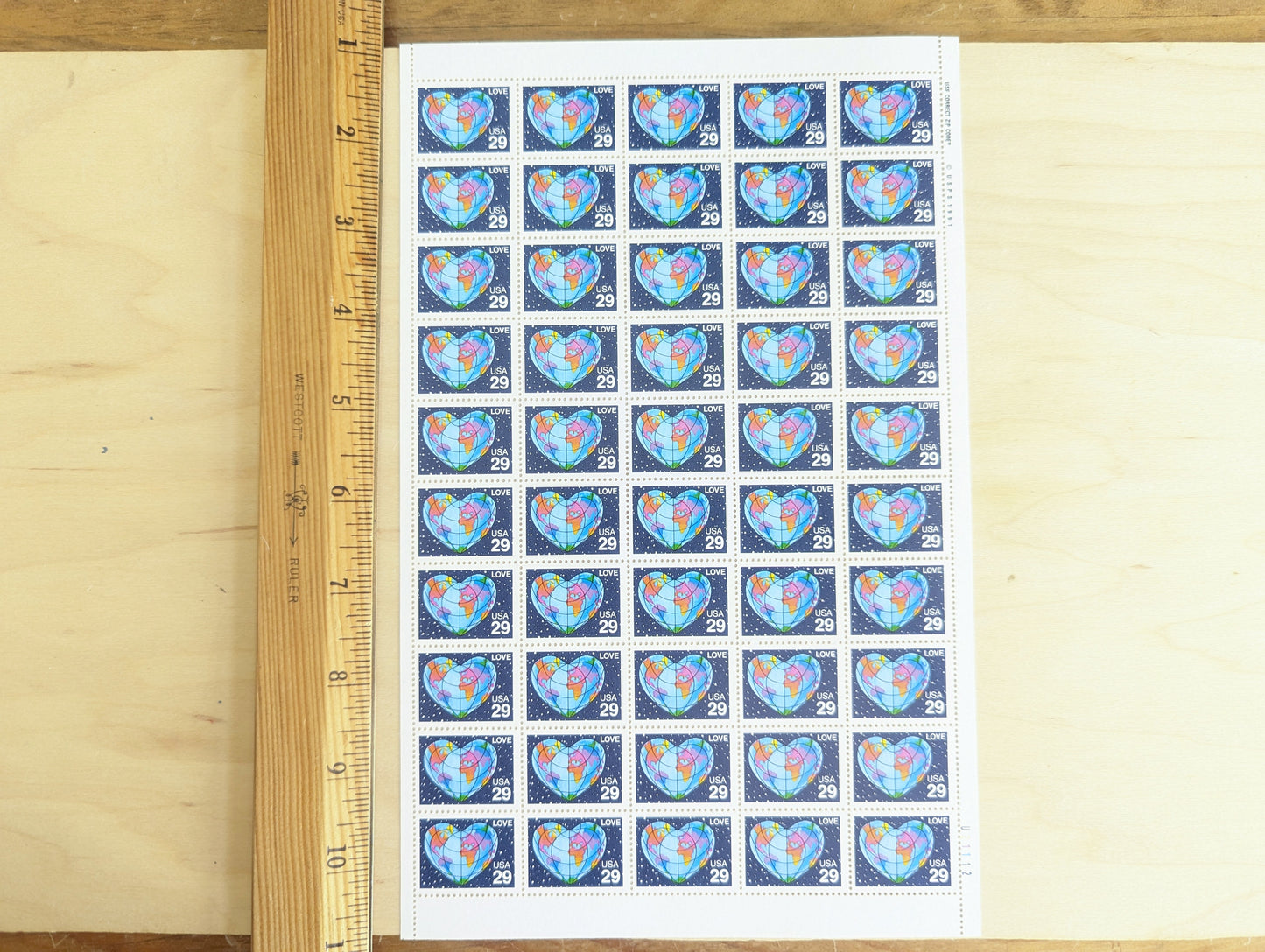 Earth Love Stamps, 29 cent stamps, 1991 Unused USPS Postage Stamps