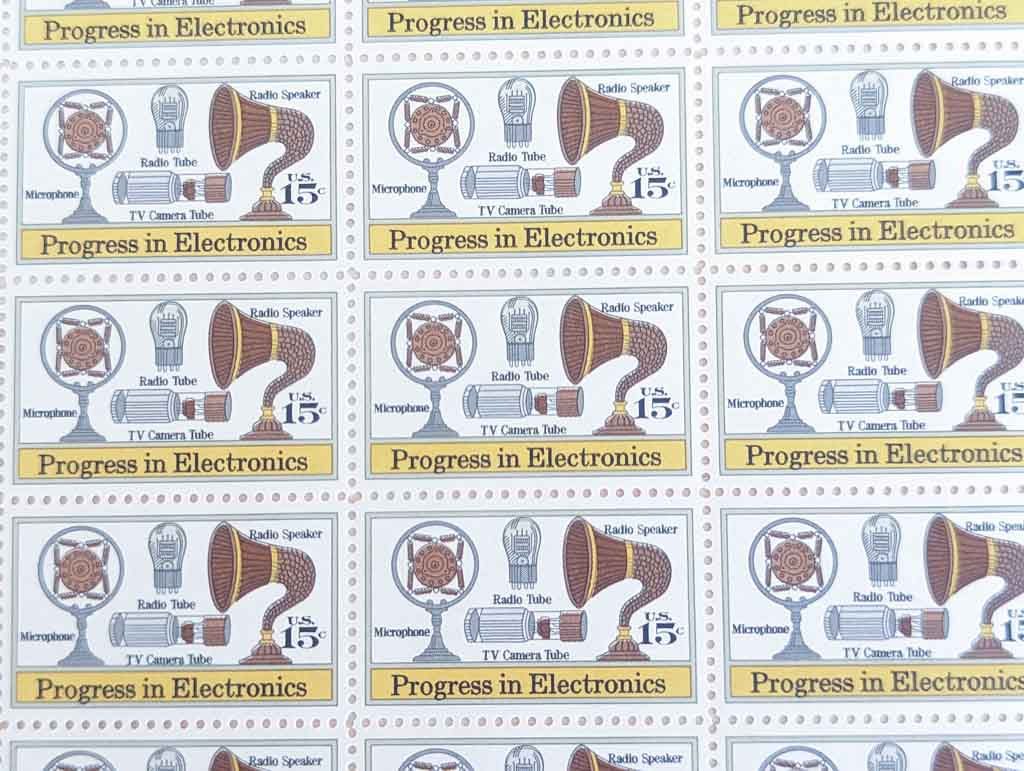Progress in Electronics, Vintage Unused USPS 15 Cent Postage Stamps, Progress in Electronics Stamps, 1973, Gummed