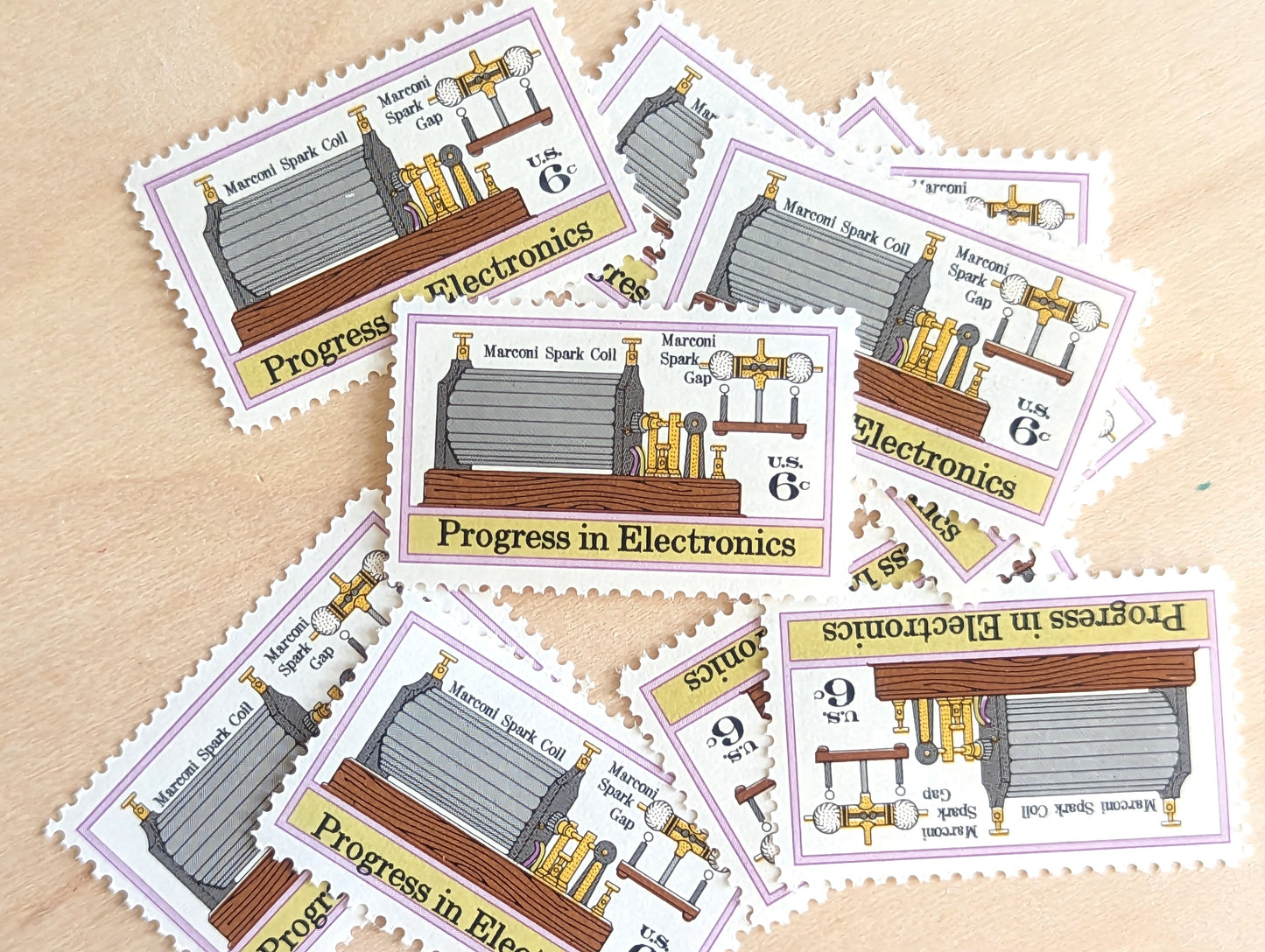 Progress in Electronics, Vintage Unused USPS 6 Cent Postage Stamps, Progress in Electronics Stamps, 1973, Gummed