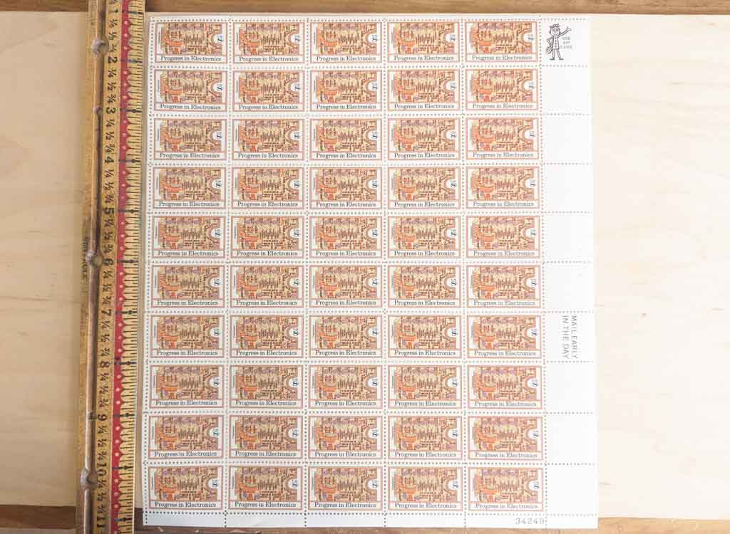 Progress in Electronics, Vintage Unused USPS 8 Cent Postage Stamps, Progress in Electronics Stamps, 1973, Gummed