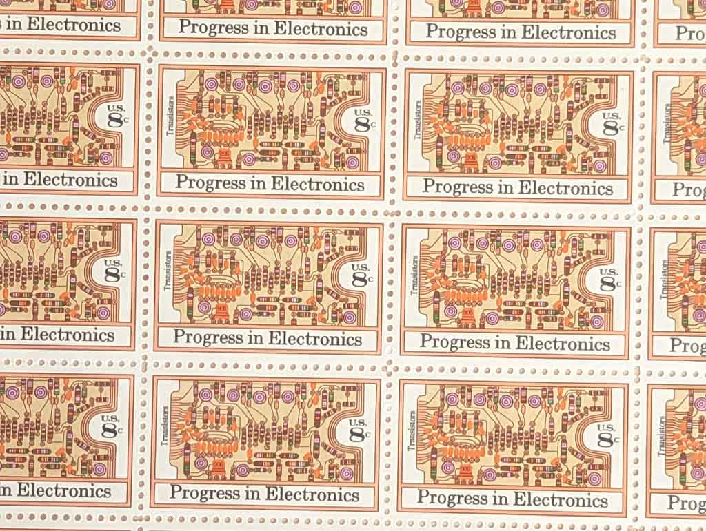 Progress in Electronics, Vintage Unused USPS 8 Cent Postage Stamps, Progress in Electronics Stamps, 1973, Gummed