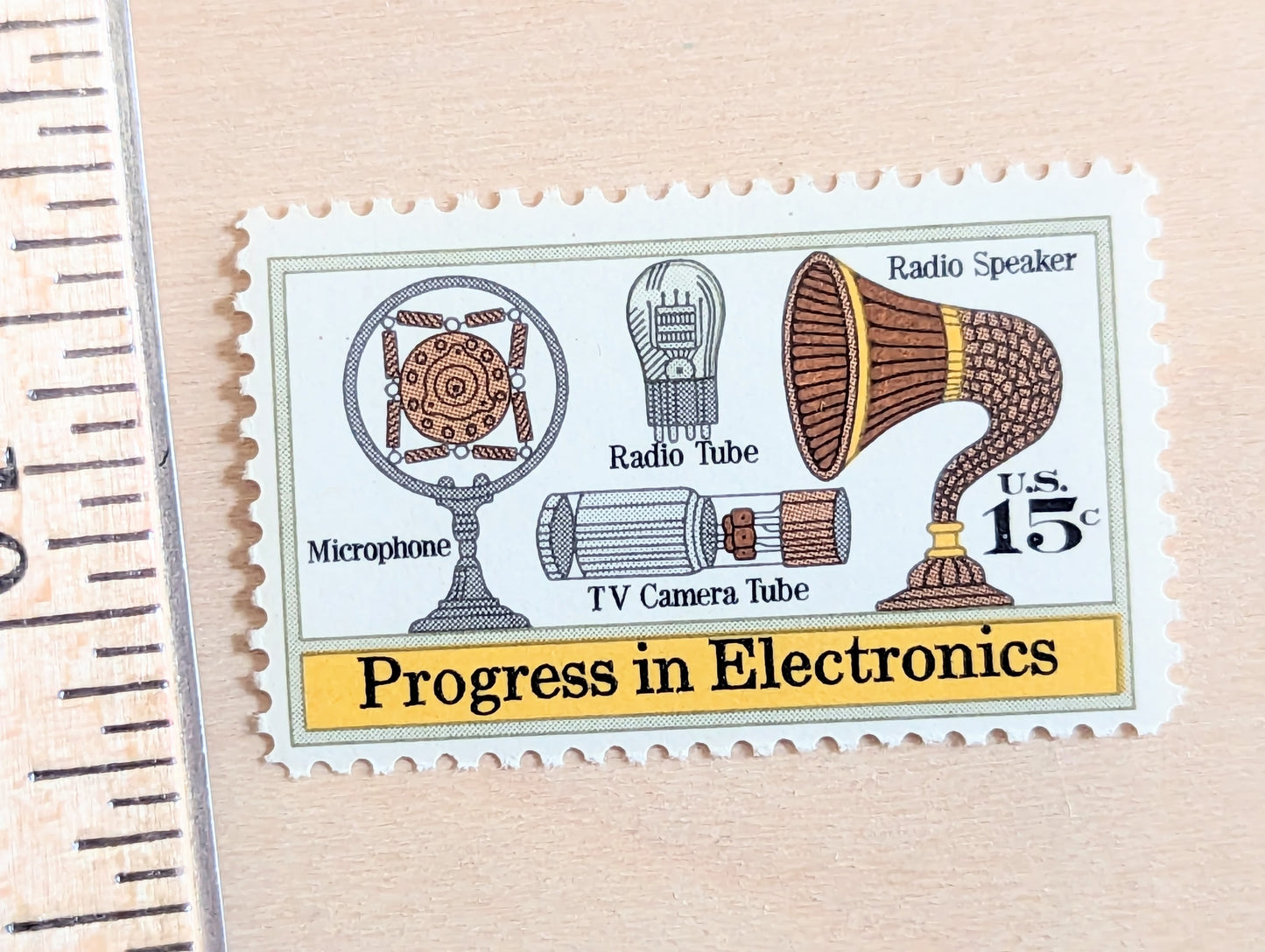 Progress in Electronics, Vintage Unused USPS 15 Cent Postage Stamps, Progress in Electronics Stamps, 1973, Gummed