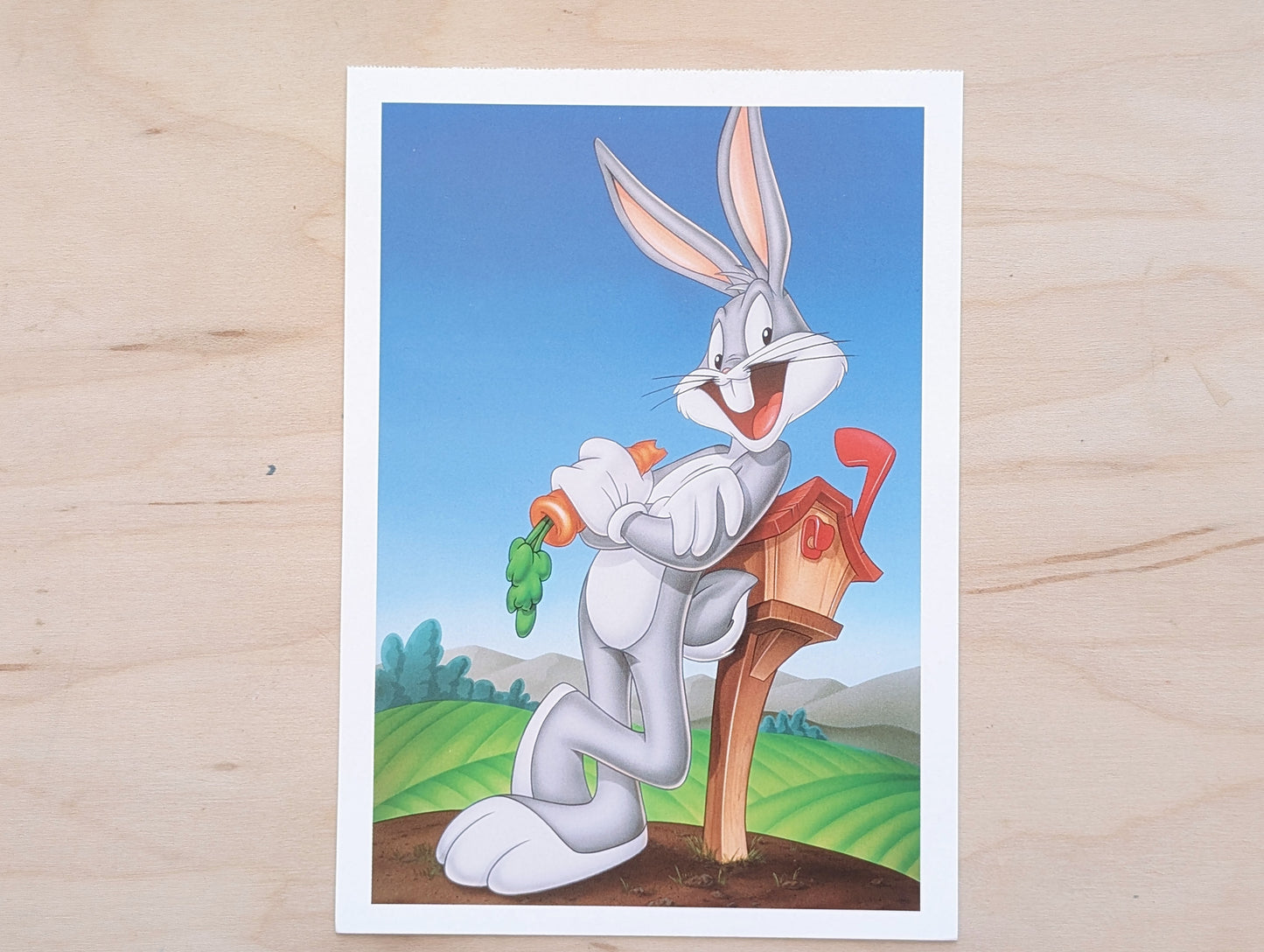 Bugs Bunny Postcard Looney Tunes 1997 Unused 20 Cent Pre-Stamped Postcard and 32 Cent Souvenir Sheet
