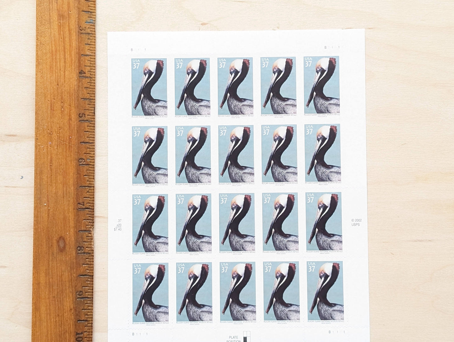 Pelican Island National Wildlife Refuge, Vintage Unused USPS 37 Cent Postage Stamps, National Wildlife Refuge Stamps, 2002, Gummed