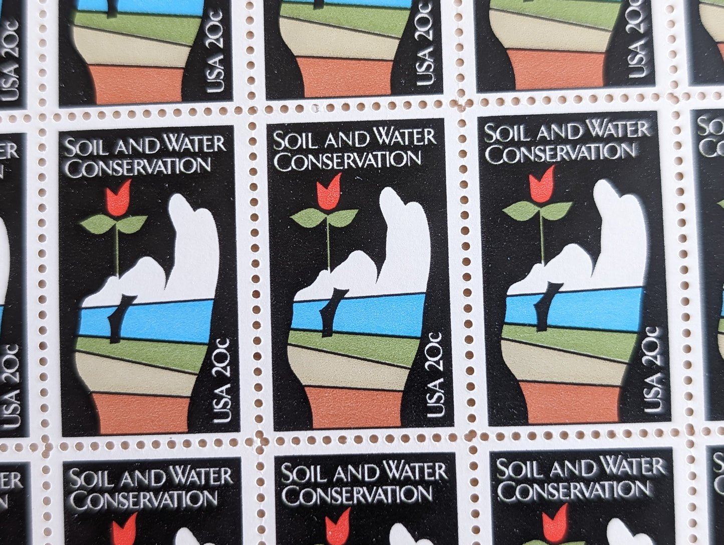 Soil and Water Conservation, Vintage Unused USPS 20 Cent Postage Stamps, Soil and Water Conservation Stamps, 1984, Gummed