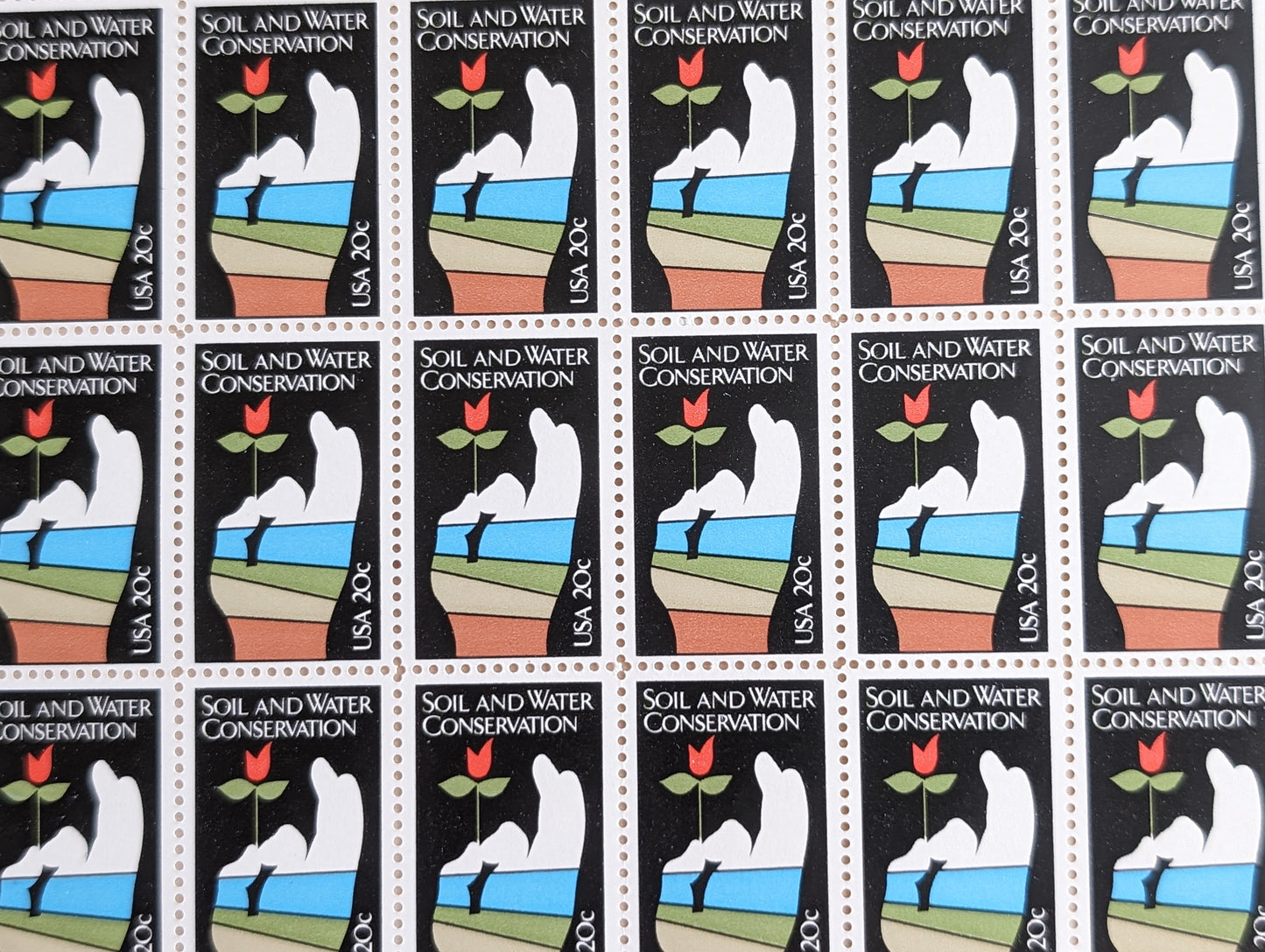 Soil and Water Conservation, Vintage Unused USPS 20 Cent Postage Stamps, Soil and Water Conservation Stamps, 1984, Gummed