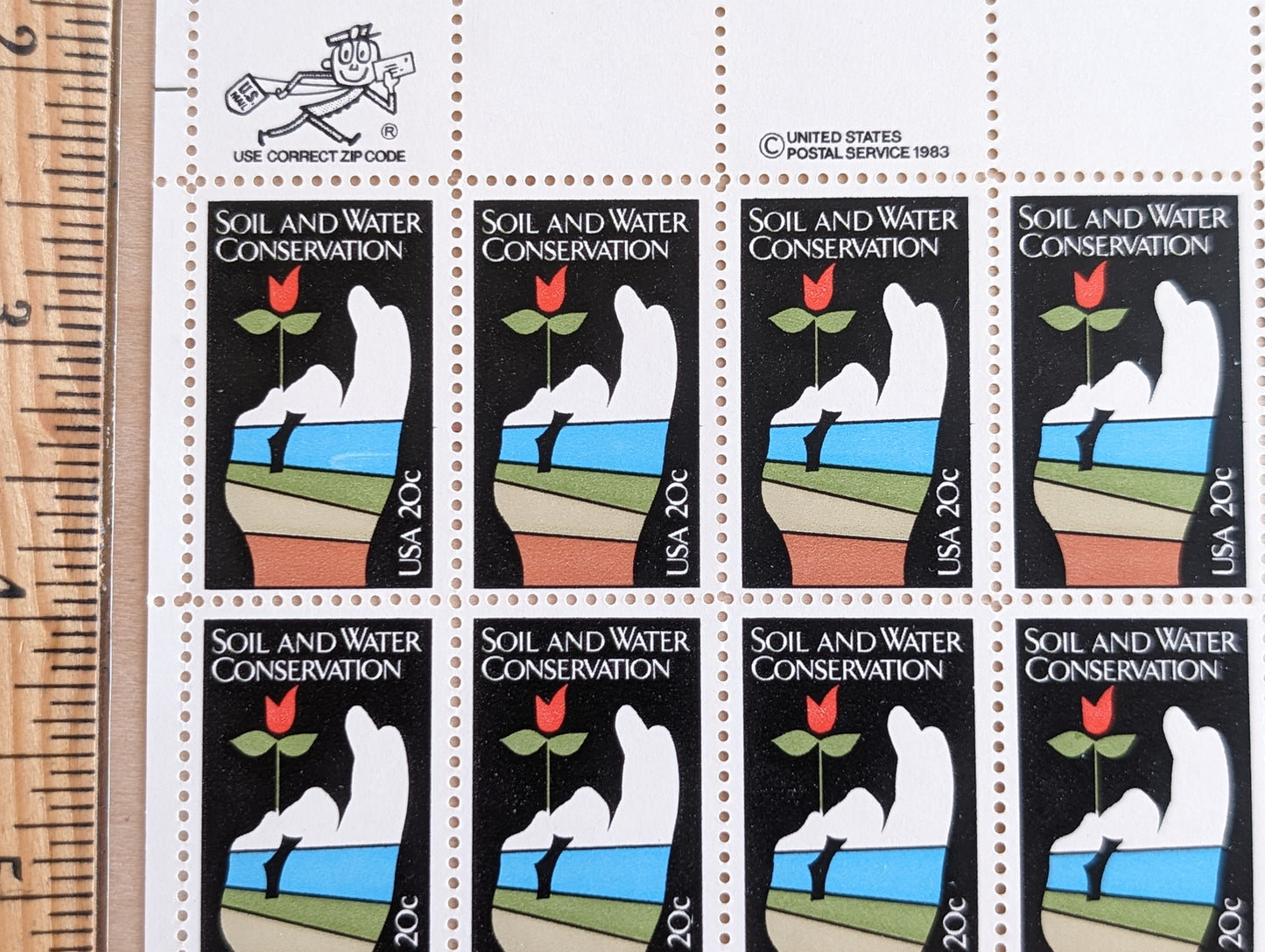 Soil and Water Conservation, Vintage Unused USPS 20 Cent Postage Stamps, Soil and Water Conservation Stamps, 1984, Gummed