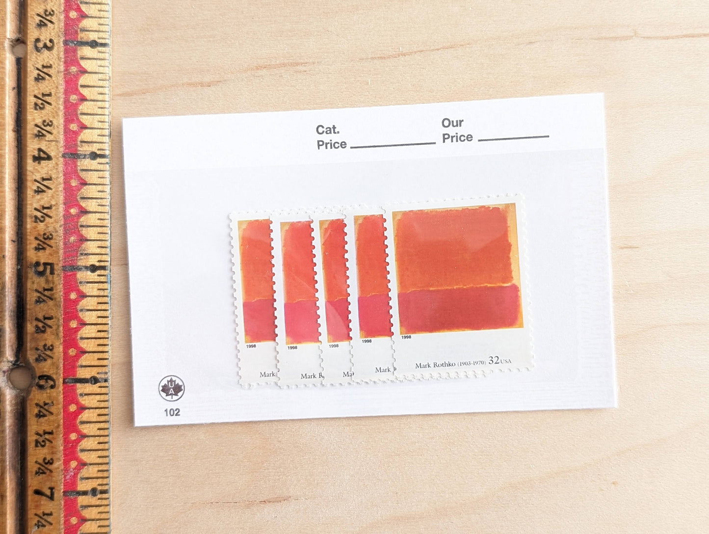 No. 12 by Mark Rothko, Set of 5, Vintage Unused USPS 32 Cent Postage Stamps, Four Centuries of American Art Series 1997, Gummed