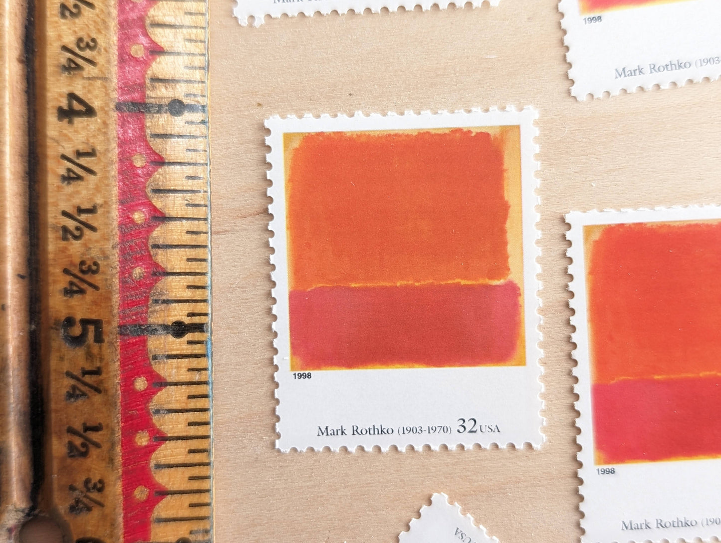 No. 12 by Mark Rothko, Set of 5, Vintage Unused USPS 32 Cent Postage Stamps, Four Centuries of American Art Series 1997, Gummed