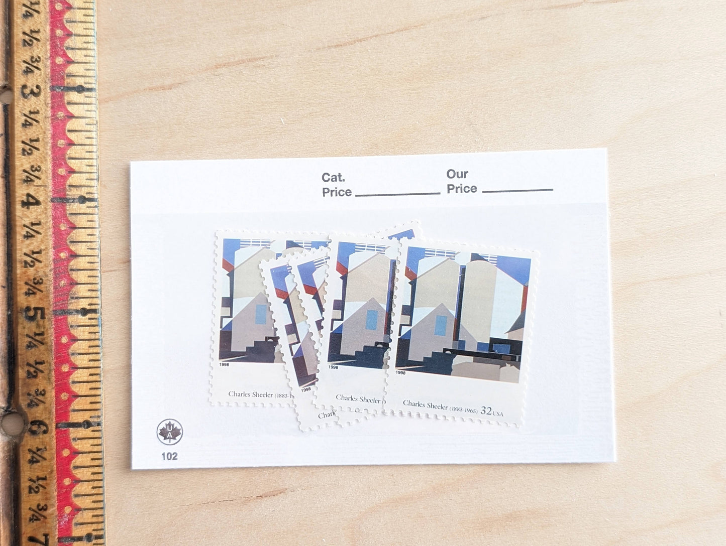 Two Against The White by Charles Sheeler, Set of 5, Vintage Unused USPS 32 Cent Postage Stamps, Four Centuries of American Art Series 1997, Gummed