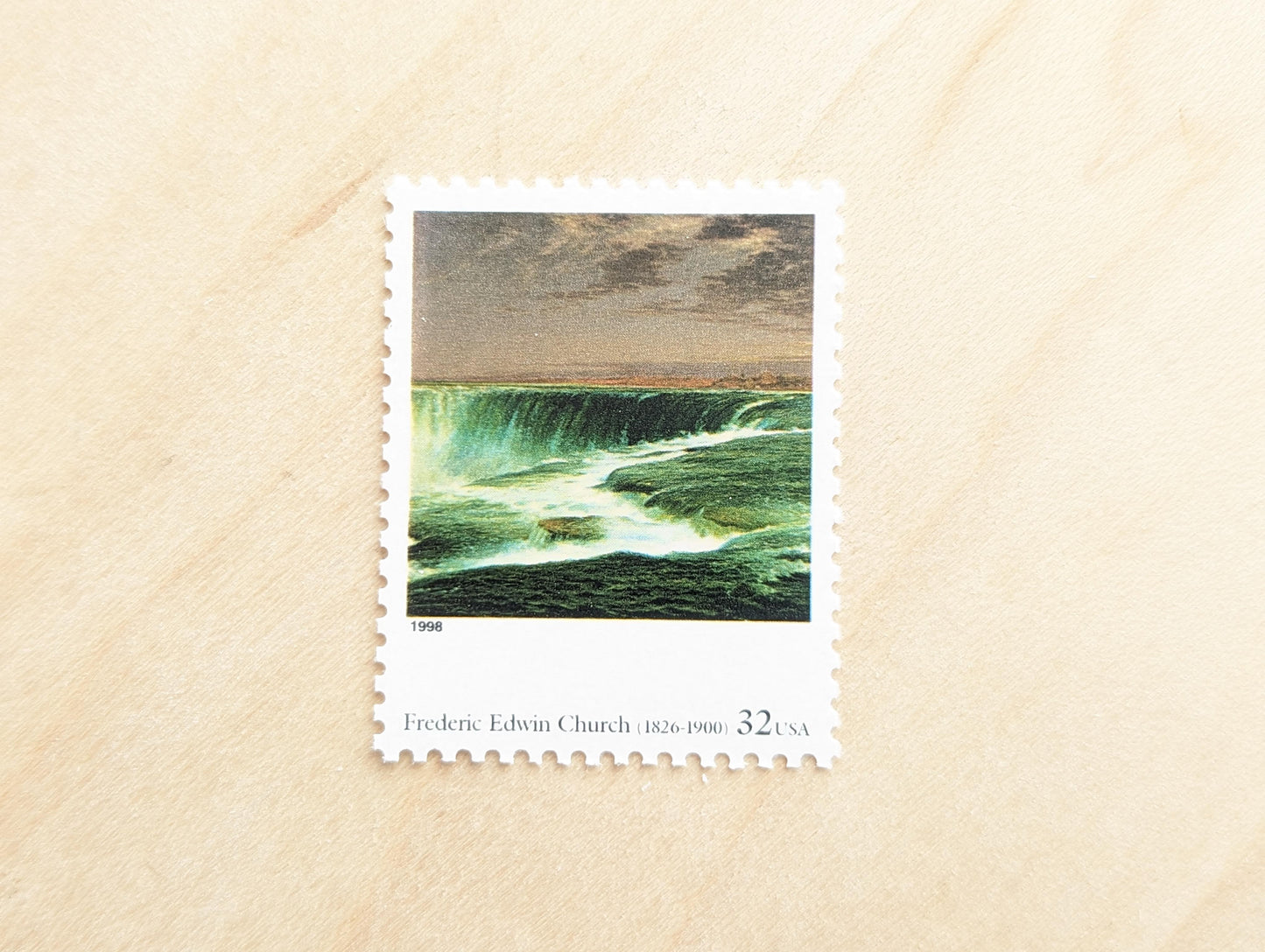 Niagara by Frederic Edwin Church, Set of 5, Vintage Unused USPS 32 Cent Postage Stamps, Four Centuries of American Art Series 1997, Gummed