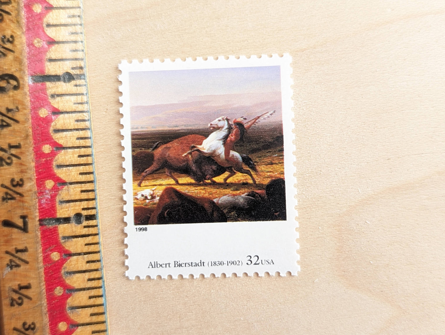 The Last of The Buffalo by Albert Bierstadt, Set of 5, Vintage Unused USPS 32 Cent Postage Stamps, Four Centuries of American Art Series 1997, Gummed