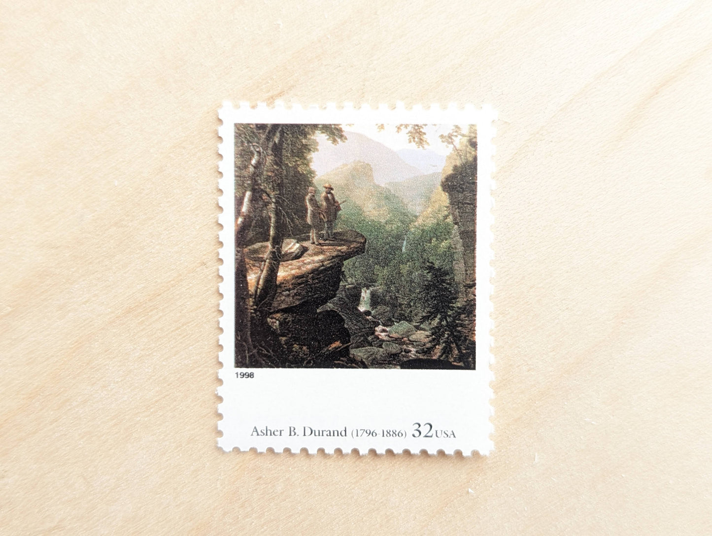 Kindred Spirits by Asher B. Durand, Set of 5, Vintage Unused USPS 32 Cent Postage Stamps, Four Centuries of American Art Series 1997, Gummed