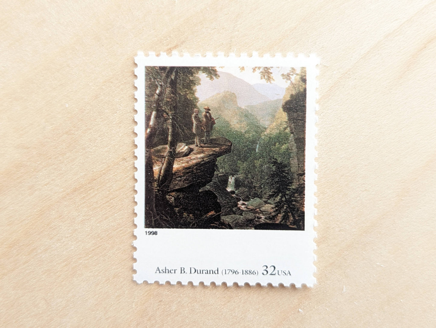 Kindred Spirits by Asher B. Durand, Set of 5, Vintage Unused USPS 32 Cent Postage Stamps, Four Centuries of American Art Series 1997, Gummed
