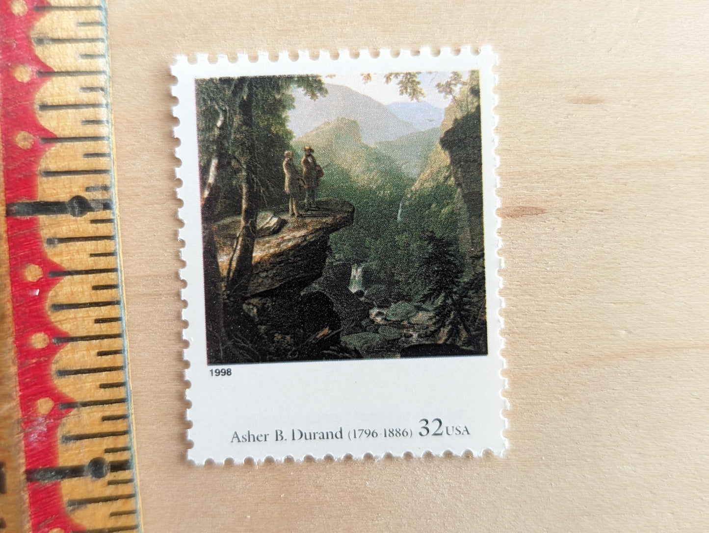 Kindred Spirits by Asher B. Durand, Set of 5, Vintage Unused USPS 32 Cent Postage Stamps, Four Centuries of American Art Series 1997, Gummed