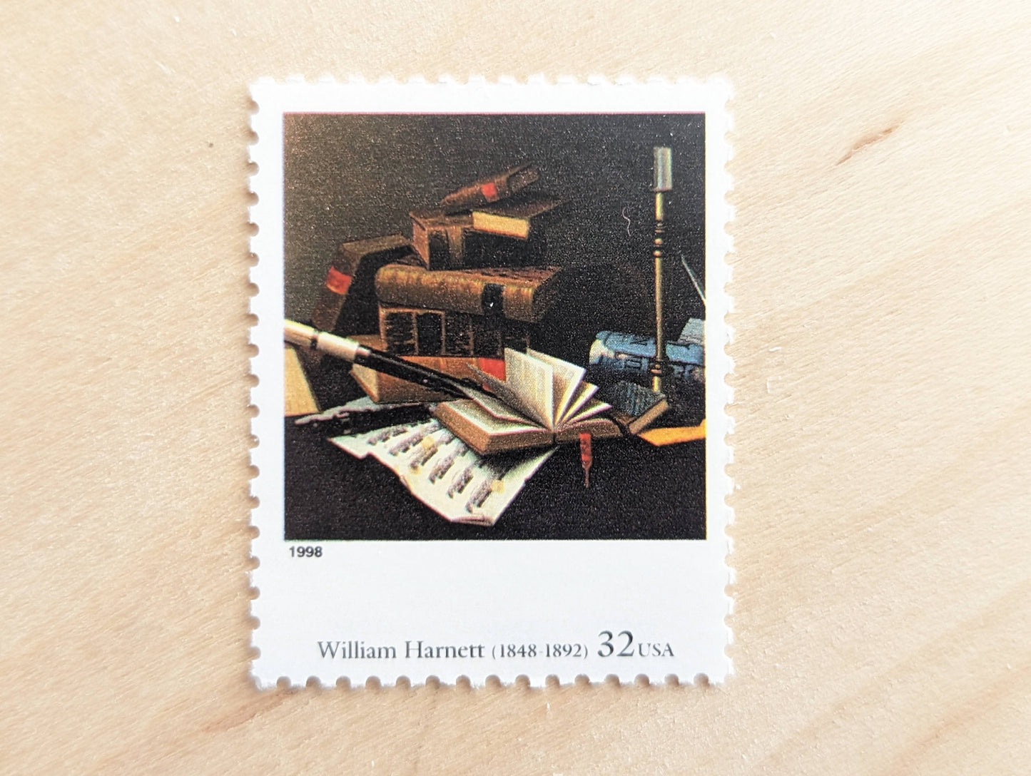 William Harnett, Music and Literature, 32 Cent Postage Stamps, Four Centuries of American Art Postage Stamps, Unused US Postage Stamps, 1997