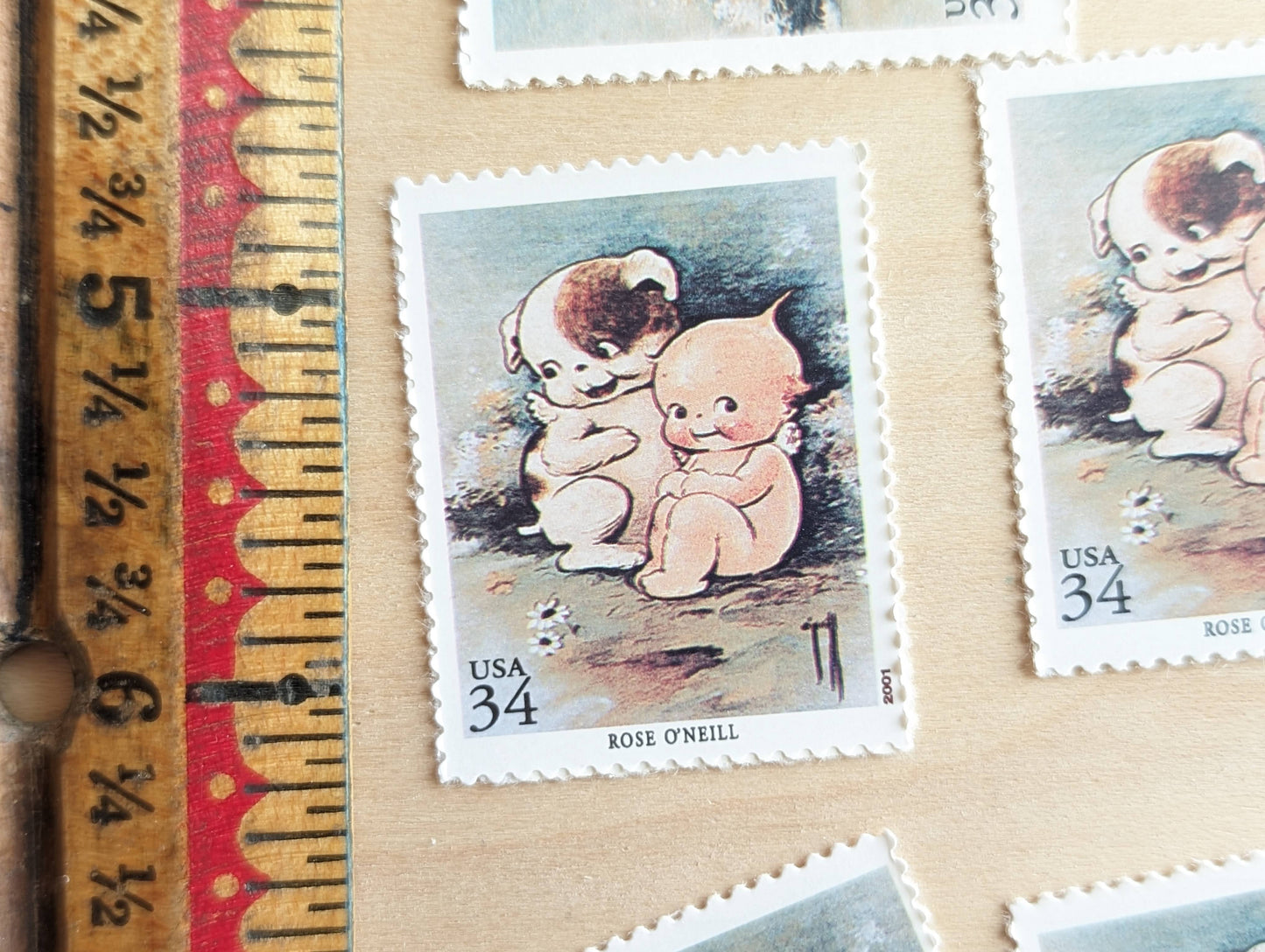 Rose O'Neill, Kewpie, Set of 5, Vintage Unused USPS 34 Cent Postage Stamps, American Illustrators Series 2000, Gummed