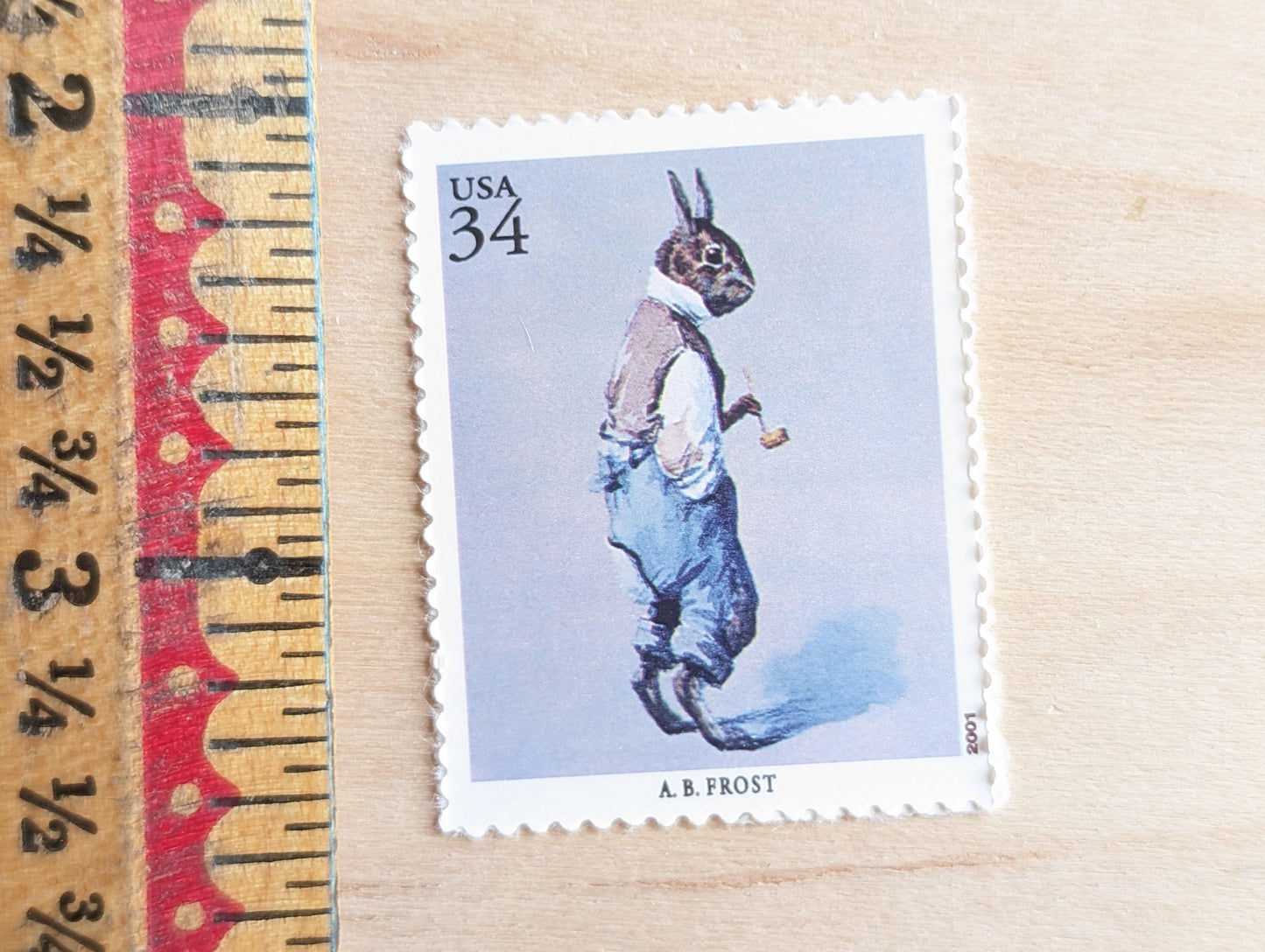Arthur Burdett Frost, Br'er Rabbit, Set of 5, Vintage Unused USPS 34 Cent Postage Stamps, American Illustrators Series 2000, Gummed