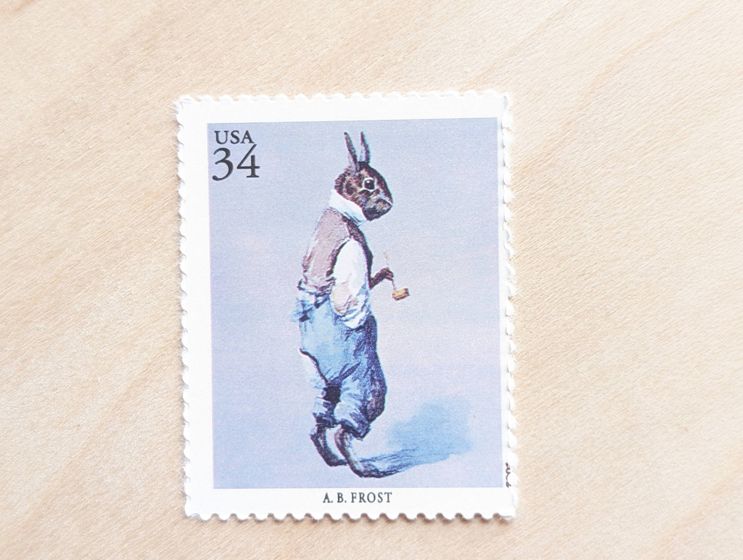 Arthur Burdett Frost, Br'er Rabbit, Set of 5, Vintage Unused USPS 34 Cent Postage Stamps, American Illustrators Series 2000, Gummed