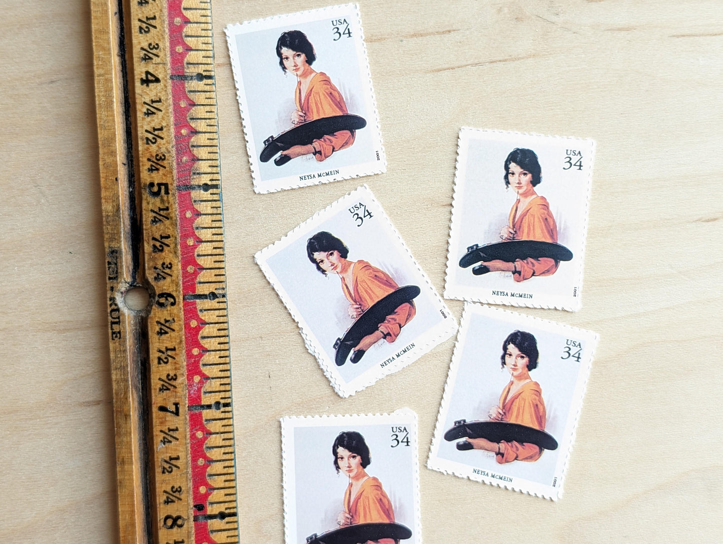 Neysa McMein, Cover of McCall's Magazine, Set of 5, Vintage Unused USPS 34 Cent Postage Stamps, American Illustrators Series 2000, Gummed