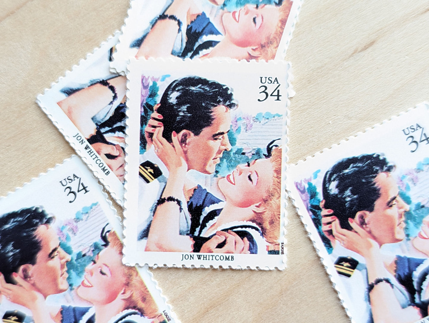 Jon Whitcomb, Back Home For Keeps, Set of 5, Vintage Unused USPS 34 Cent Postage Stamps, American Illustrators Series 2000, Gummed
