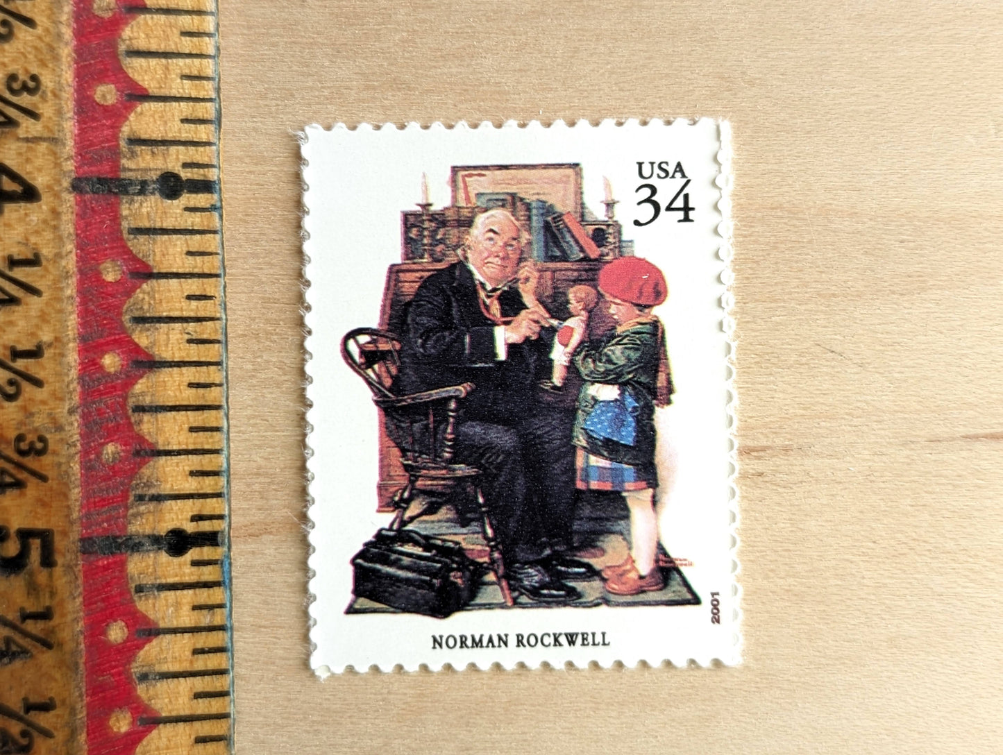 Norman Rockwell, The Saturday Evening Post, Set of 5, Vintage Unused USPS 34 Cent Postage Stamps, American Illustrators Series 2000, Gummed