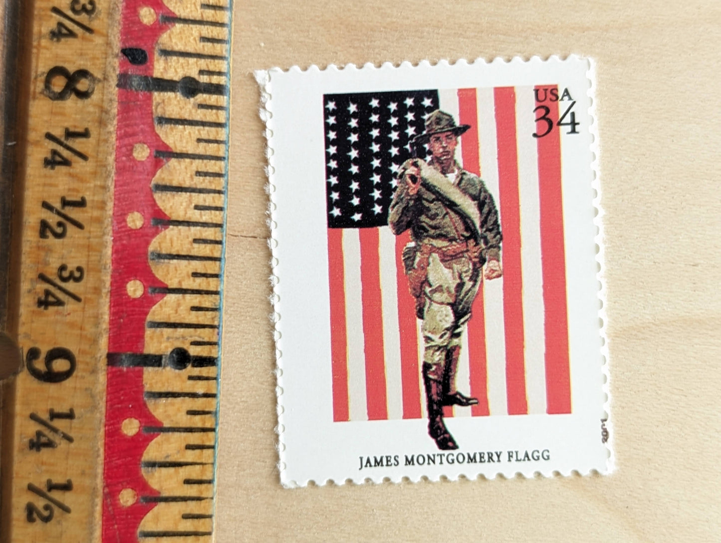 James Montgomery Flagg, First In the Fight Always Faithful, Set of 5, Vintage Unused USPS 34 Cent Postage Stamps, American Illustrators Series 2000, Gummed
