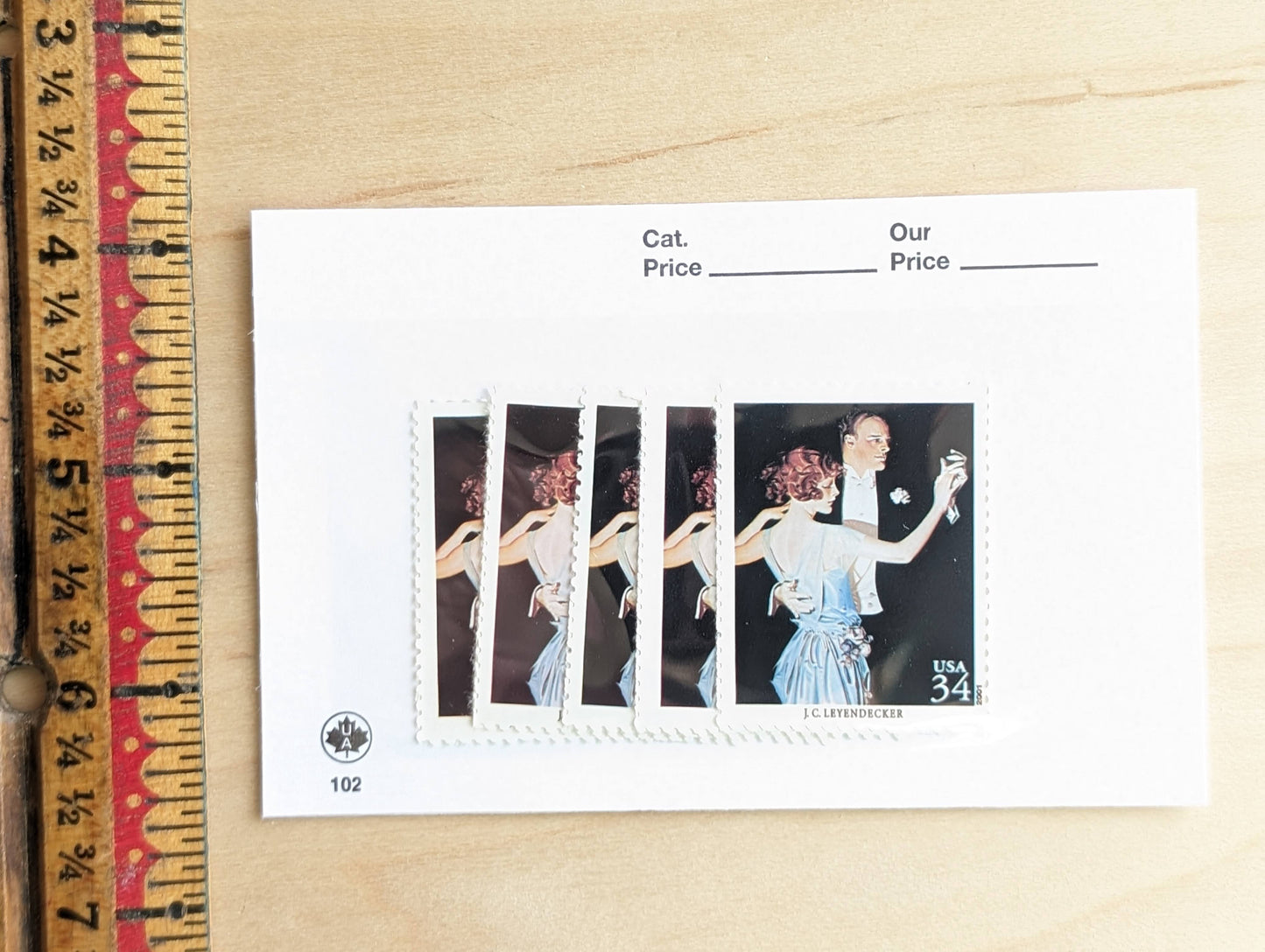 Joseph Christian Leyendecker, Arrow Collars And Shirts, Set of 5, Vintage Unused USPS 34 Cent Postage Stamps, American Illustrators Series 2000, Gummed