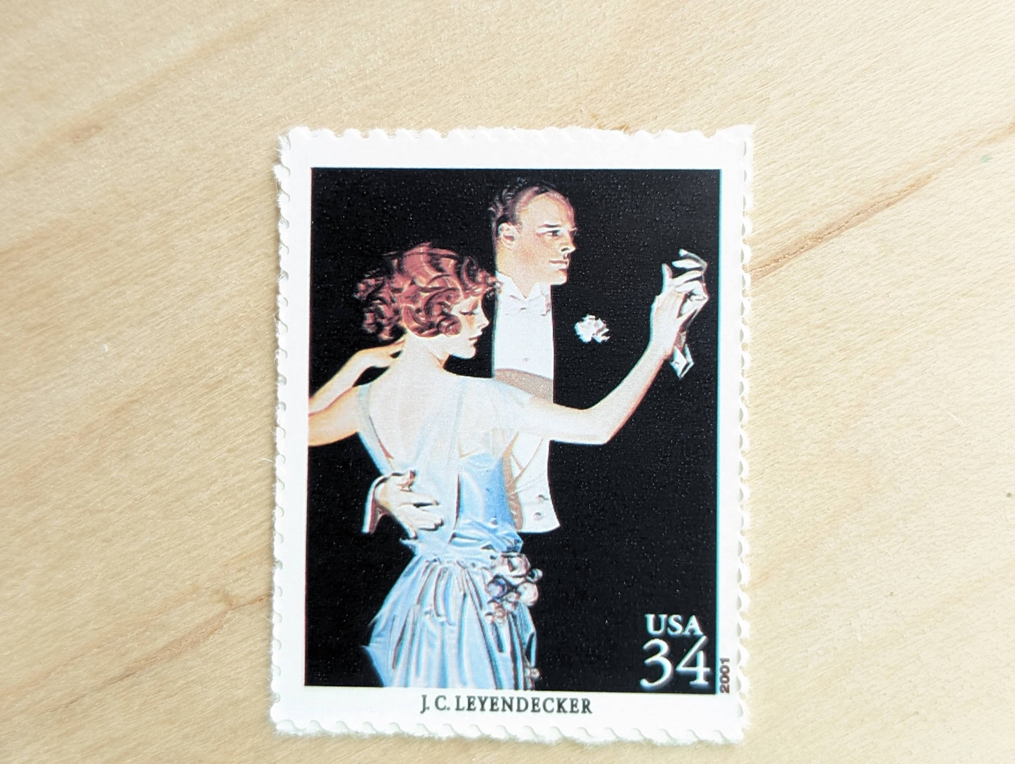 Joseph Christian Leyendecker, Arrow Collars And Shirts, Set of 5, Vintage Unused USPS 34 Cent Postage Stamps, American Illustrators Series 2000, Gummed