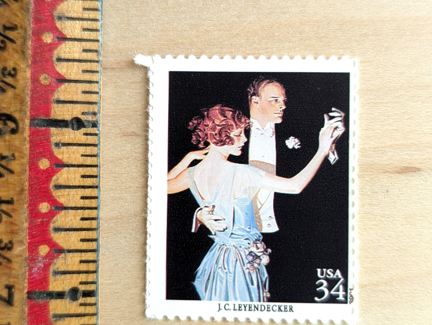 Joseph Christian Leyendecker, Arrow Collars And Shirts, Set of 5, Vintage Unused USPS 34 Cent Postage Stamps, American Illustrators Series 2000, Gummed
