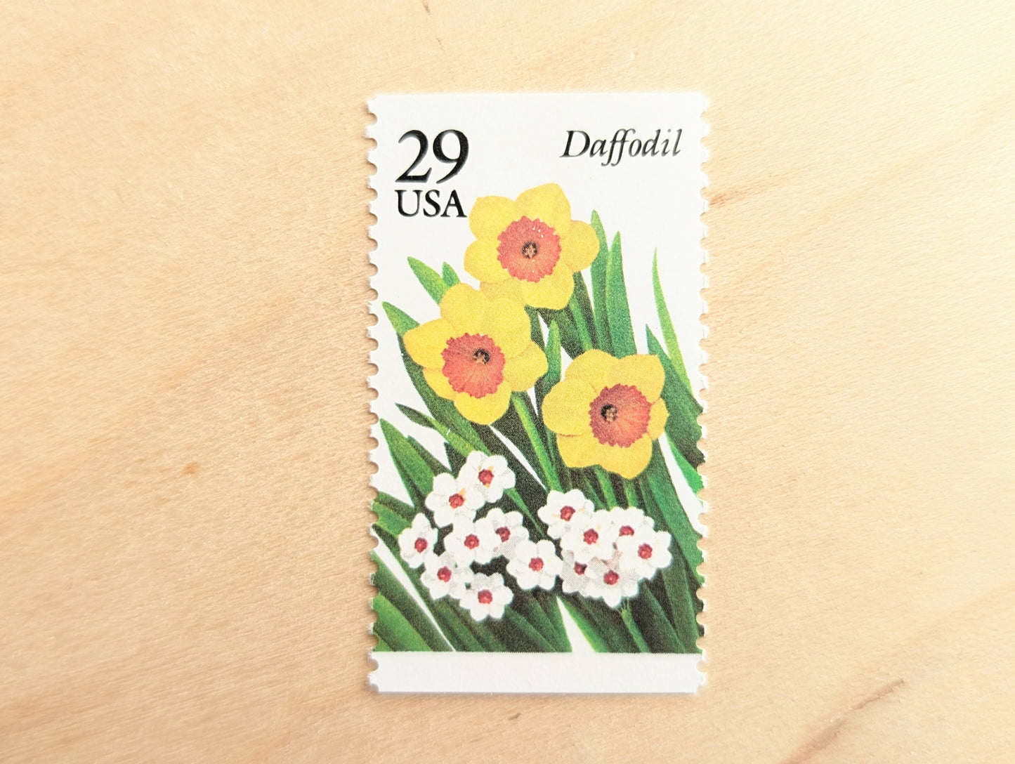 Daffodil Stamps, Set of 5, Vintage Unused USPS 29 Cent Postage Stamps, Flower Stamps 1993, Gummed