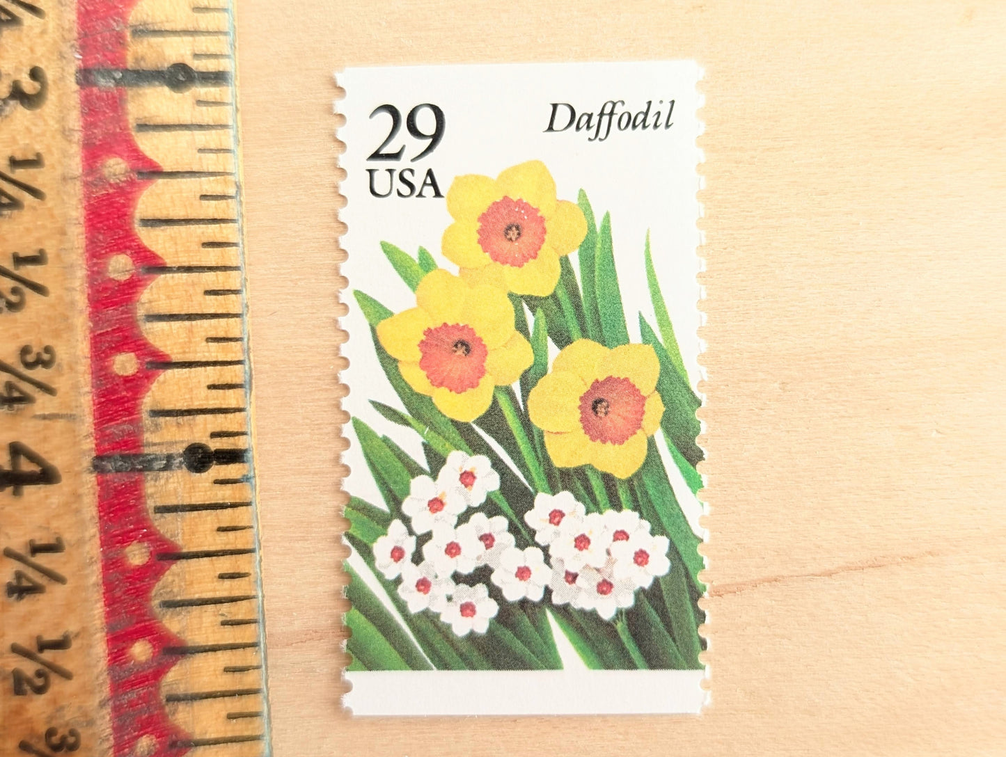 Daffodil Stamps, Set of 5, Vintage Unused USPS 29 Cent Postage Stamps, Flower Stamps 1993, Gummed