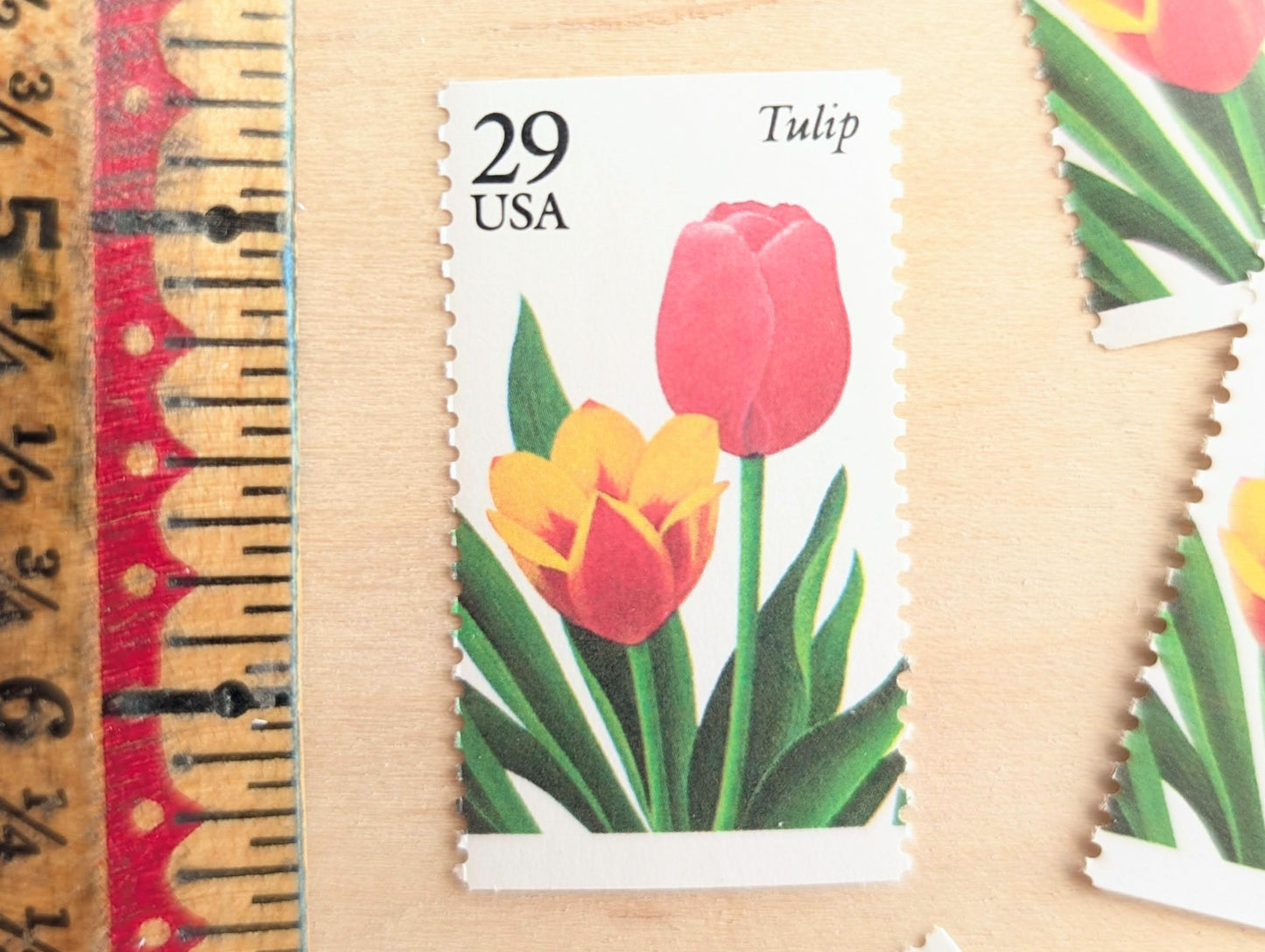 Tulip Stamps, Set of 5, Vintage Unused USPS 29 Cent Postage Stamps, Flower Stamps 1993, Gummed