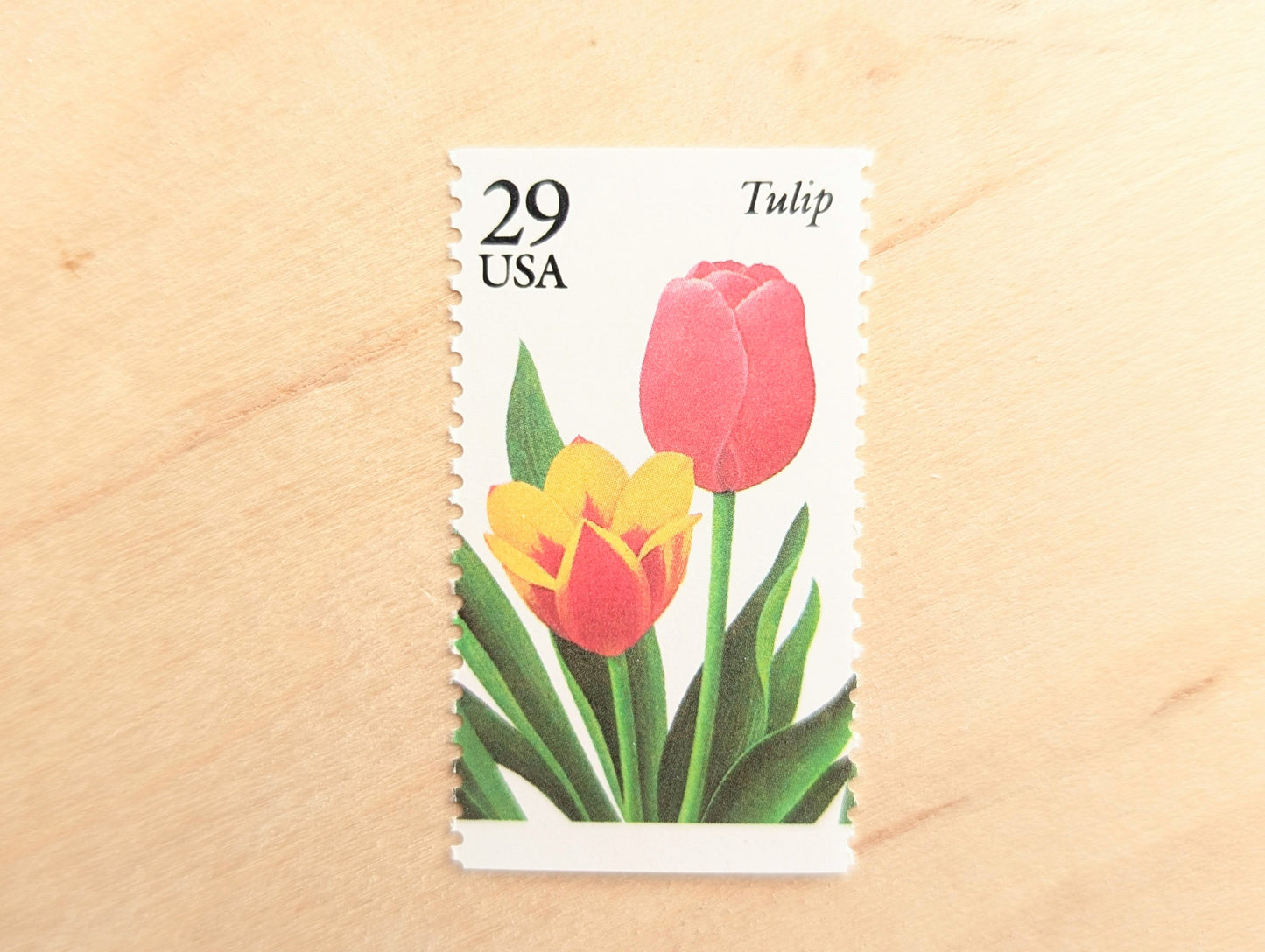 Tulip Stamps, Set of 5, Vintage Unused USPS 29 Cent Postage Stamps, Flower Stamps 1993, Gummed