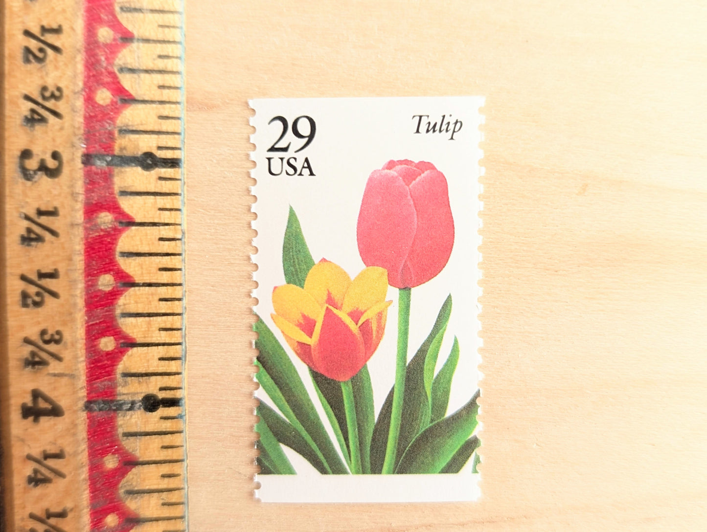 Tulip Stamps, Set of 5, Vintage Unused USPS 29 Cent Postage Stamps, Flower Stamps 1993, Gummed
