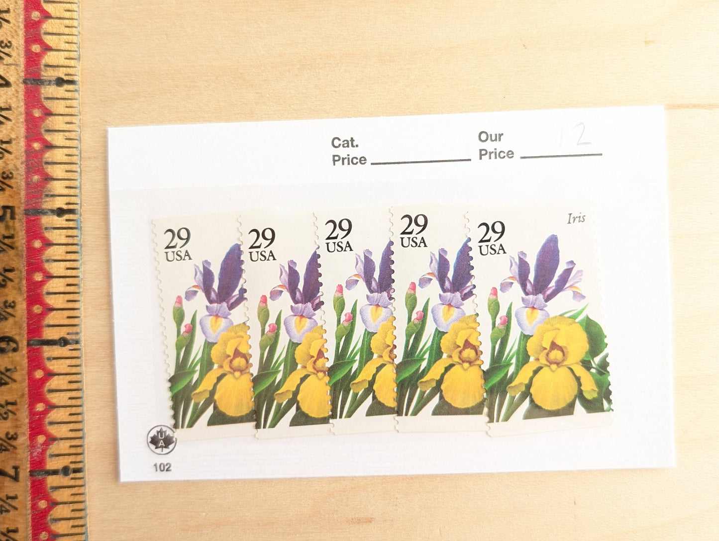 Iris Stamps, Set of 5, Vintage Unused USPS 29 Cent Postage Stamps, Flower Stamps 1993, Gummed