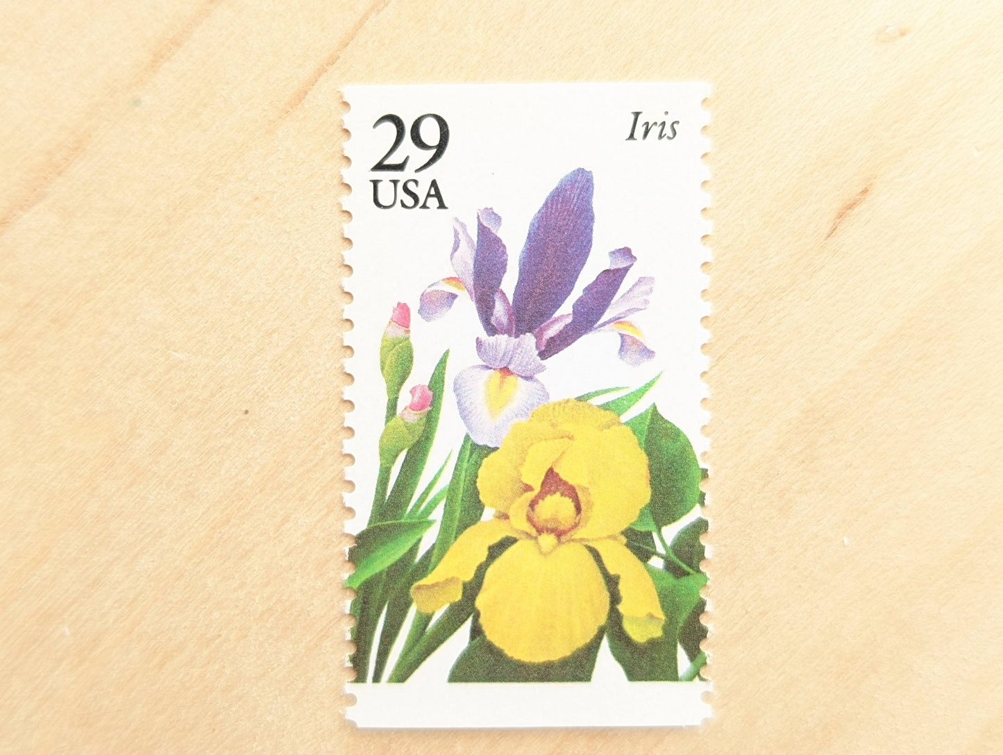 Iris Stamps, Set of 5, Vintage Unused USPS 29 Cent Postage Stamps, Flower Stamps 1993, Gummed