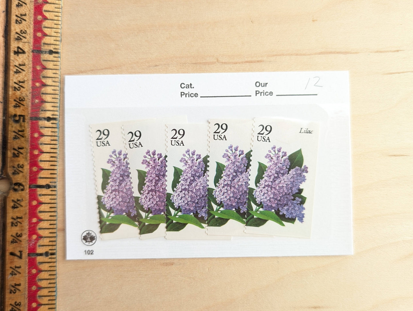 Lilac Stamps, Set of 5, Vintage Unused USPS 29 Cent Postage Stamps, Flower Stamps 1993, Gummed