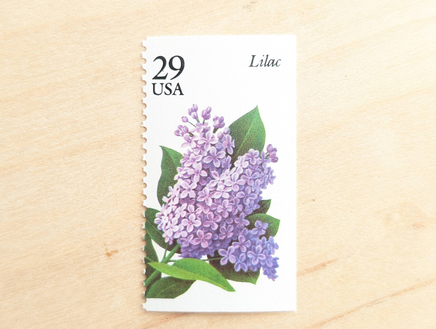 Lilac Stamps, Set of 5, Vintage Unused USPS 29 Cent Postage Stamps, Flower Stamps 1993, Gummed