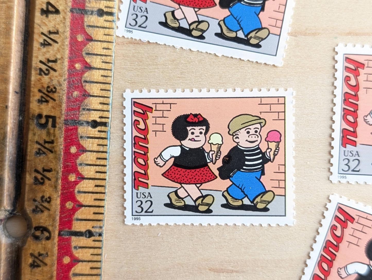 Nancy, Set of 5, Vintage Unused USPS 32 Cent Postage Stamps, Comic Strip Classics Series 1995, Gummed