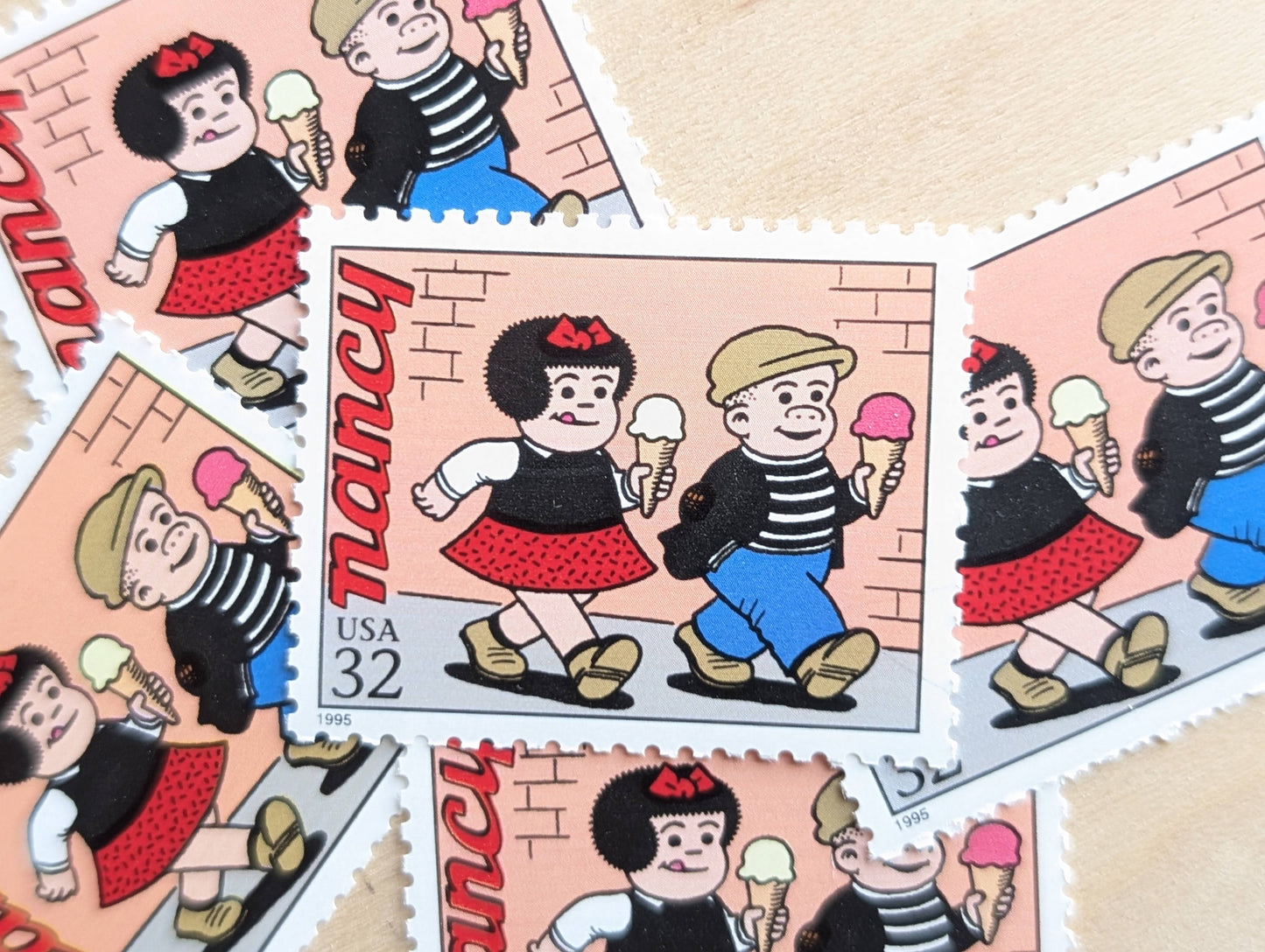 Nancy, Set of 5, Vintage Unused USPS 32 Cent Postage Stamps, Comic Strip Classics Series 1995, Gummed
