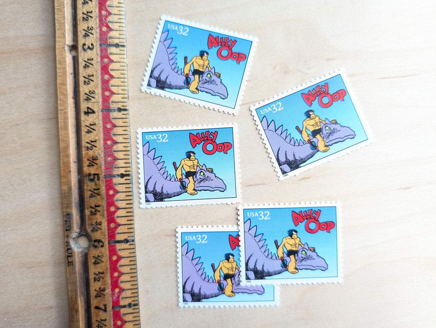 Alley Oop, Set of 5, Vintage Unused USPS 32 Cent Postage Stamps, Comic Strip Classics Series 1995, Gummed