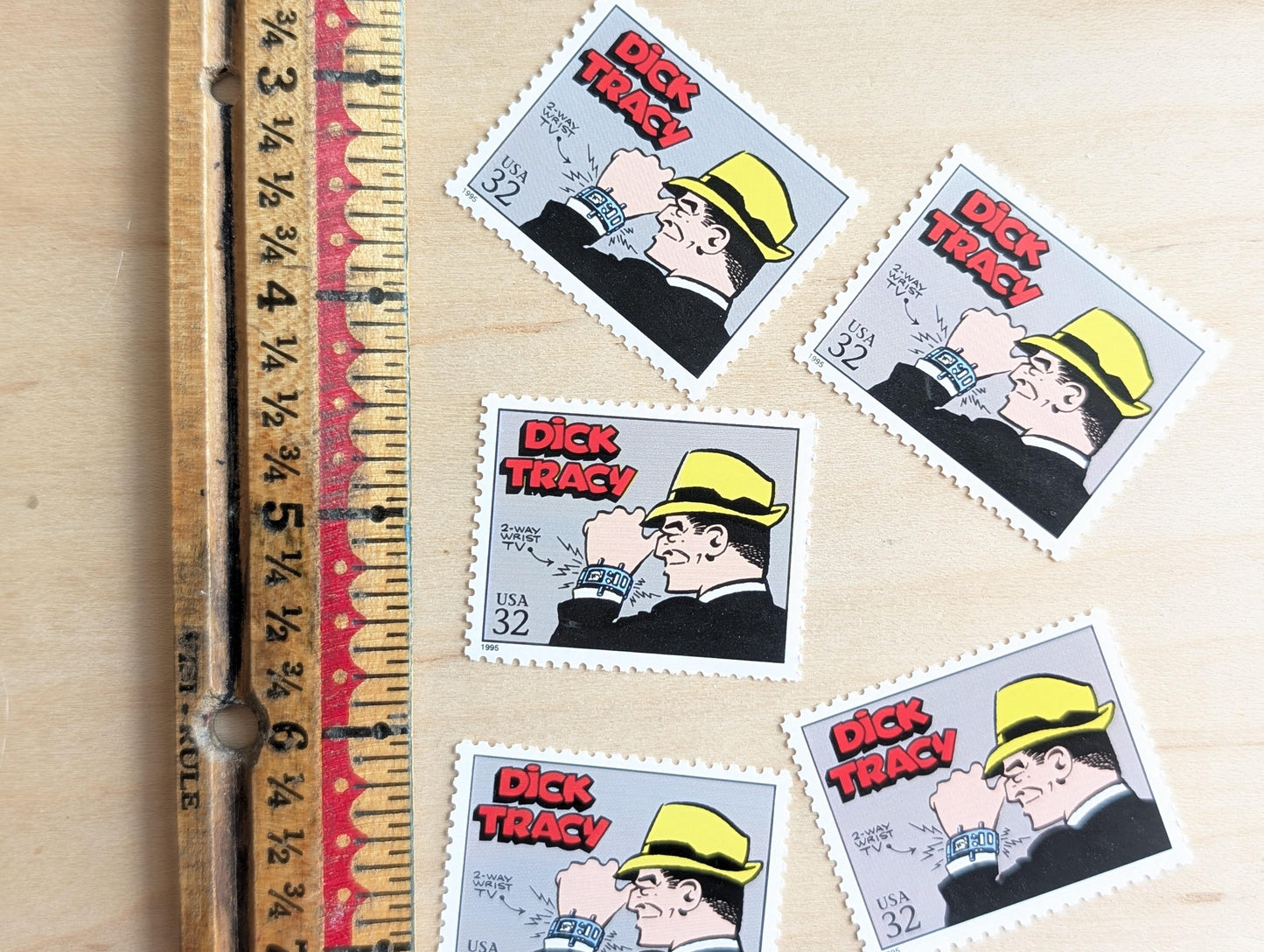 Dick Tracy, Set of 5, Vintage Unused USPS 32 Cent Postage Stamps, Comic Strip Classics Series 1995, Gummed