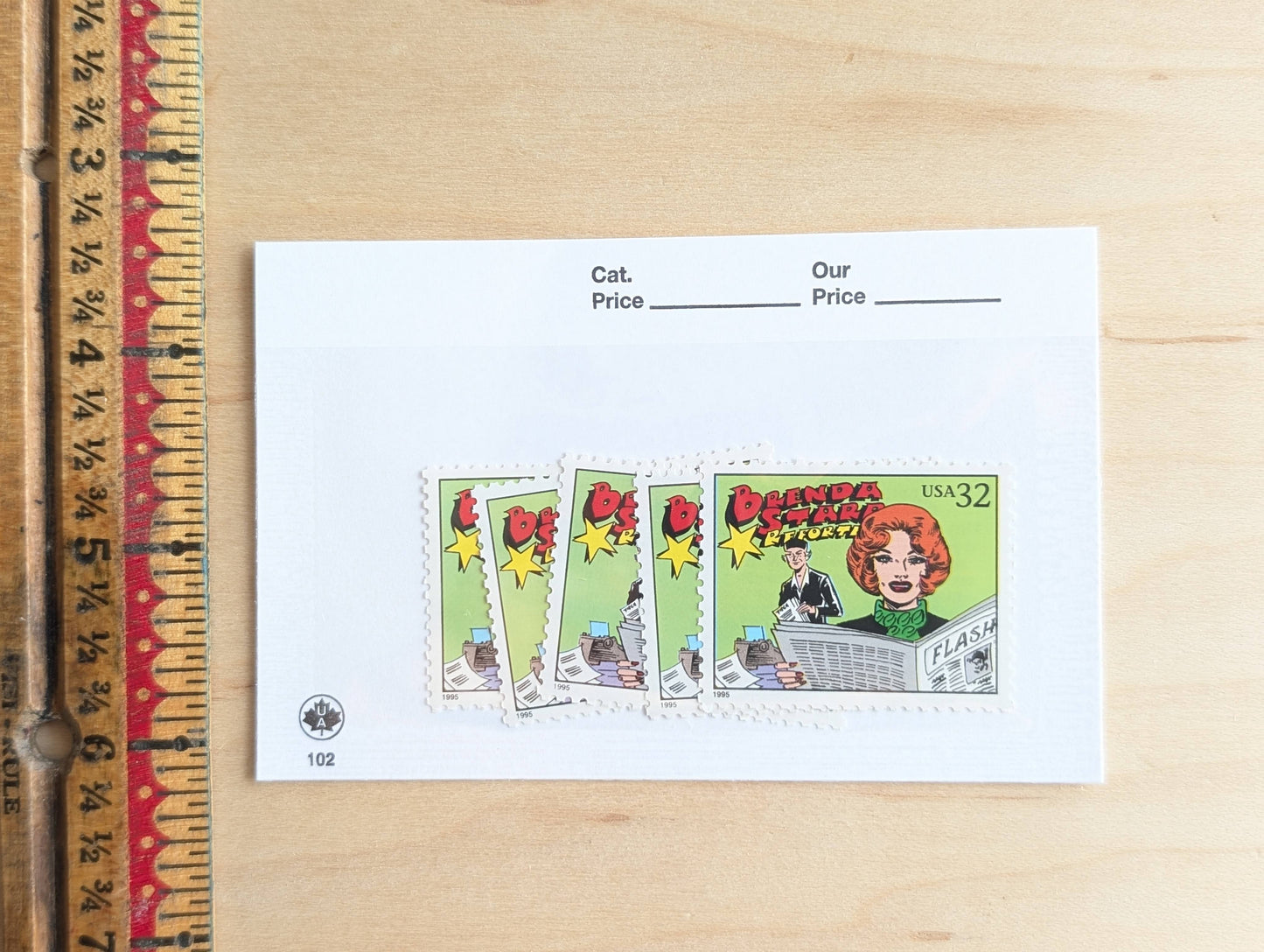 Brenda Starr, Set of 5, Vintage Unused USPS 32 Cent Postage Stamps, Comic Strip Classics Series 1995, Gummed