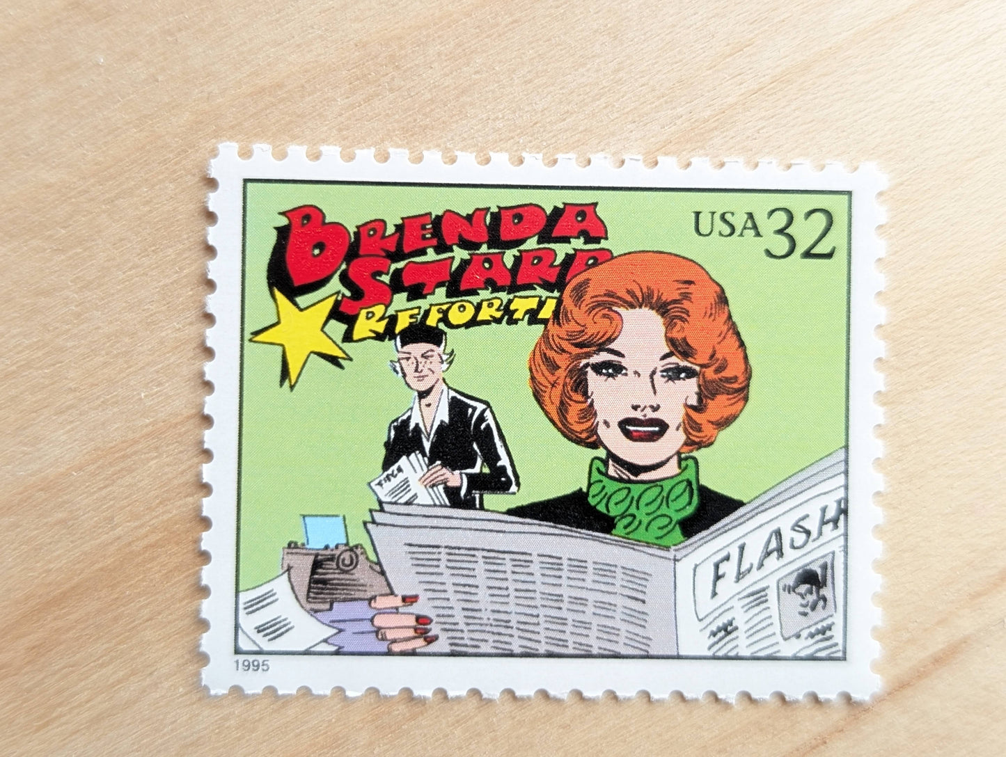 Brenda Starr, Set of 5, Vintage Unused USPS 32 Cent Postage Stamps, Comic Strip Classics Series 1995, Gummed