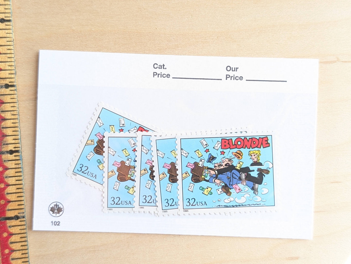 Blondie, Set of 5, Vintage Unused USPS 32 Cent Postage Stamps, Comic Strip Classics Series 1995, Gummed