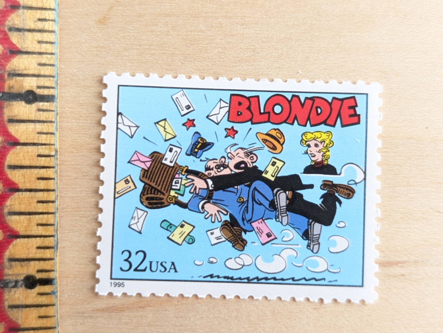 Blondie, Set of 5, Vintage Unused USPS 32 Cent Postage Stamps, Comic Strip Classics Series 1995, Gummed