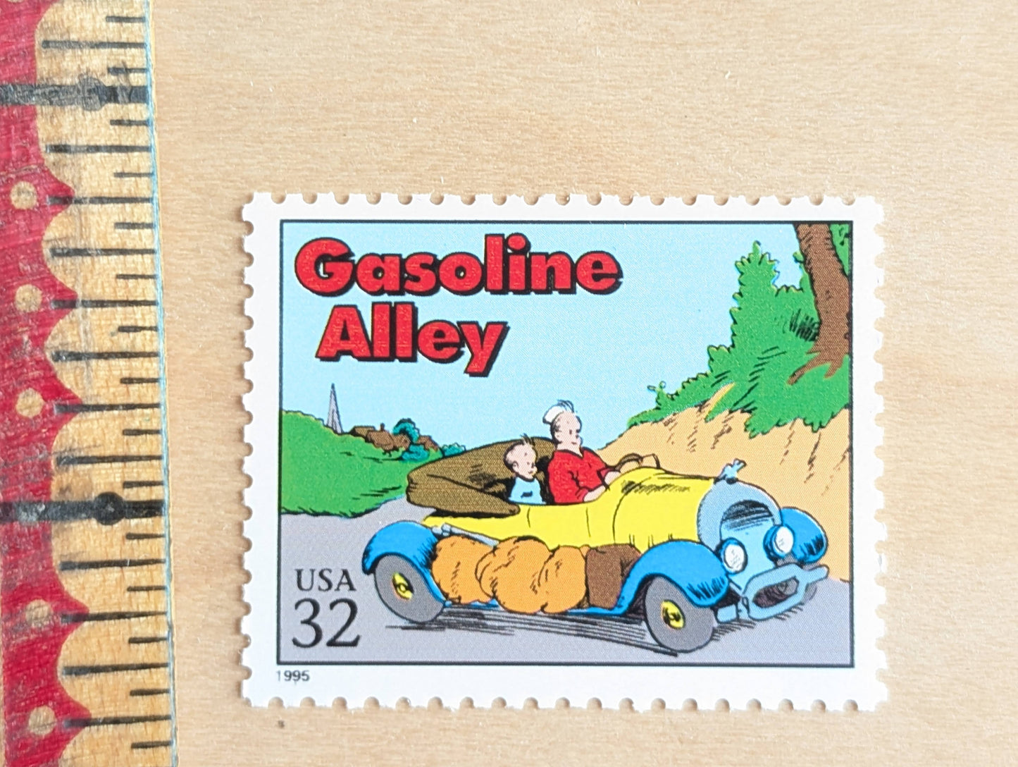 Gasoline Alley, Set of 5, Vintage Unused USPS 32 Cent Postage Stamps, Comic Strip Classics Series 1995, Gummed